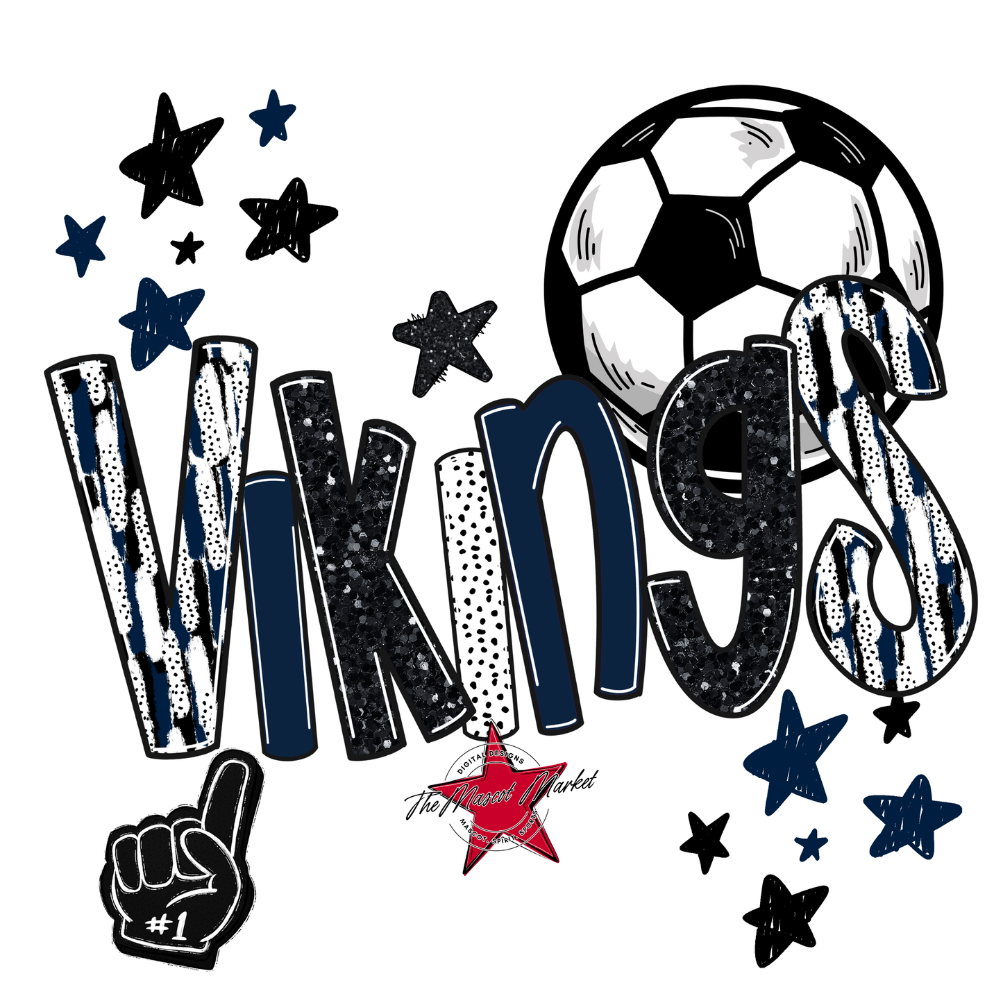 Vikings Soccer Scrape-Navy