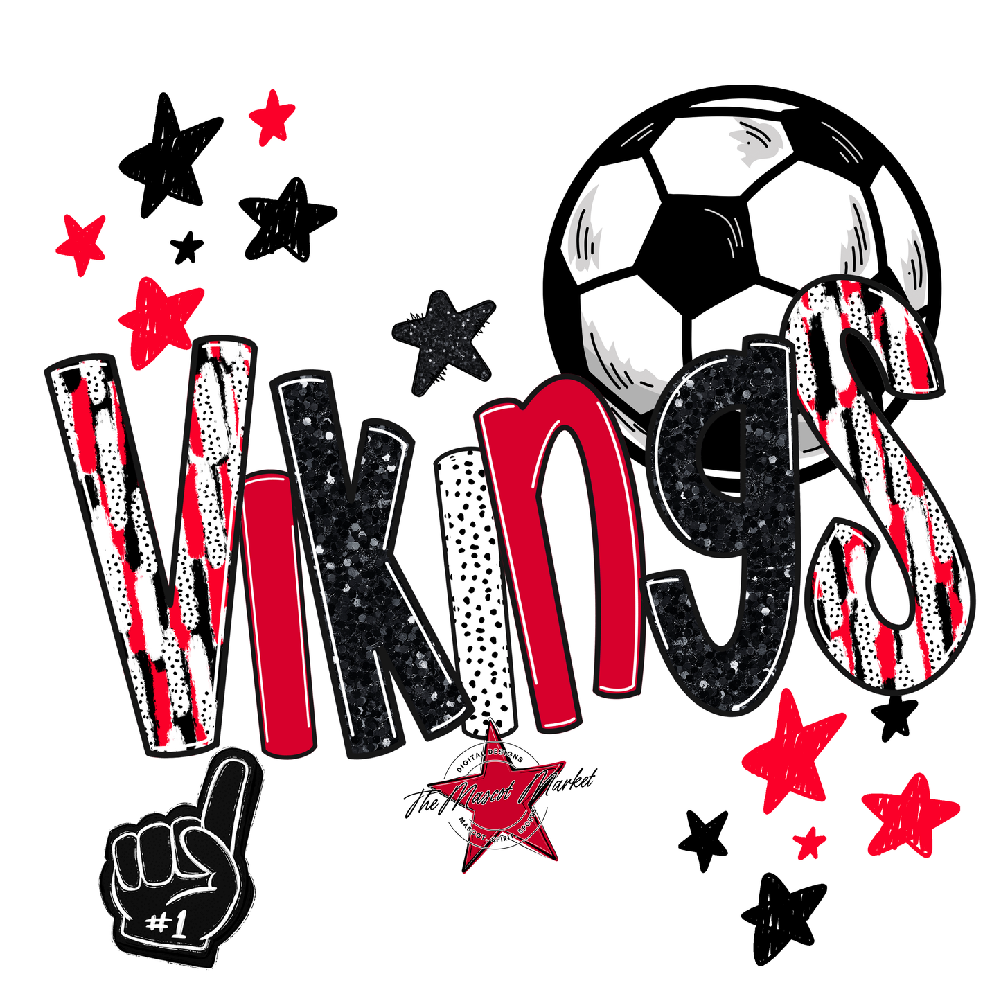 Vikings Soccer Scrape-Red