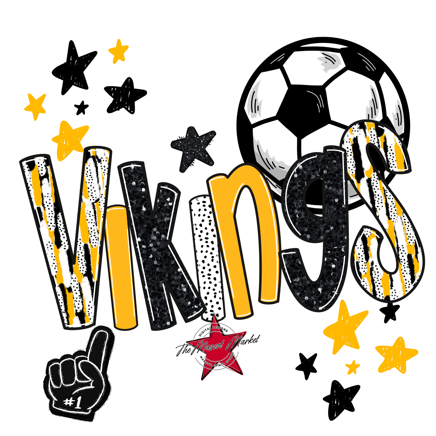 Vikings Soccer Scrape-Yellow