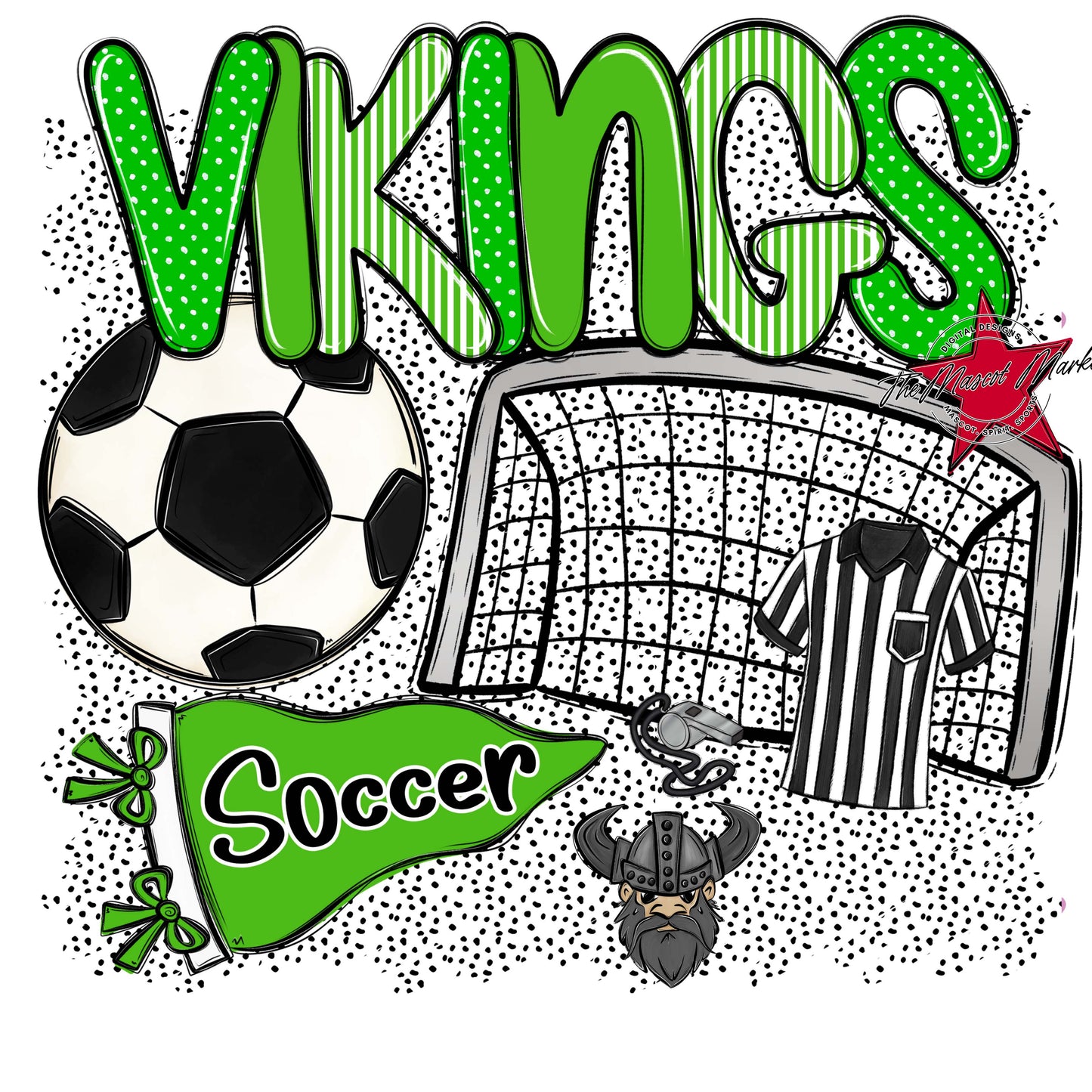 Vikings Soccer Spirit-Bright Green