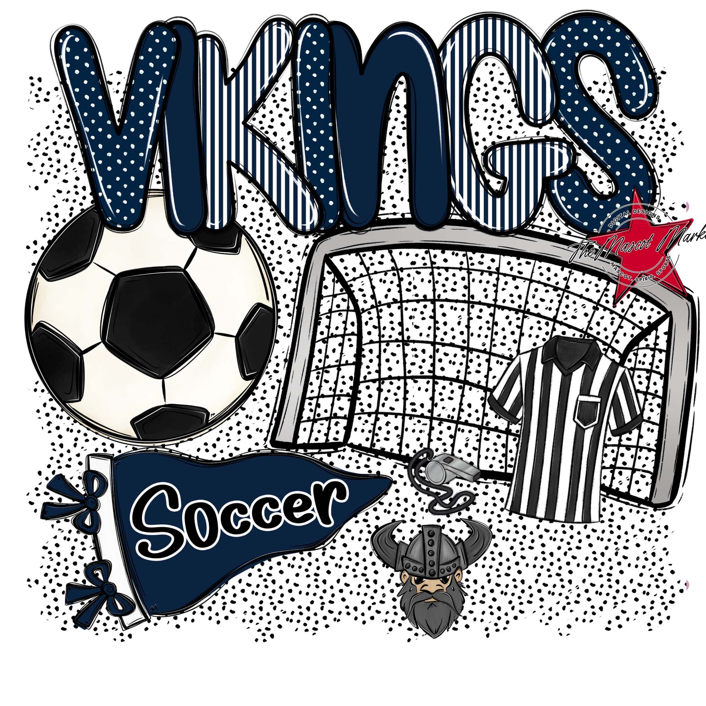 Vikings Soccer Spirit-Navy