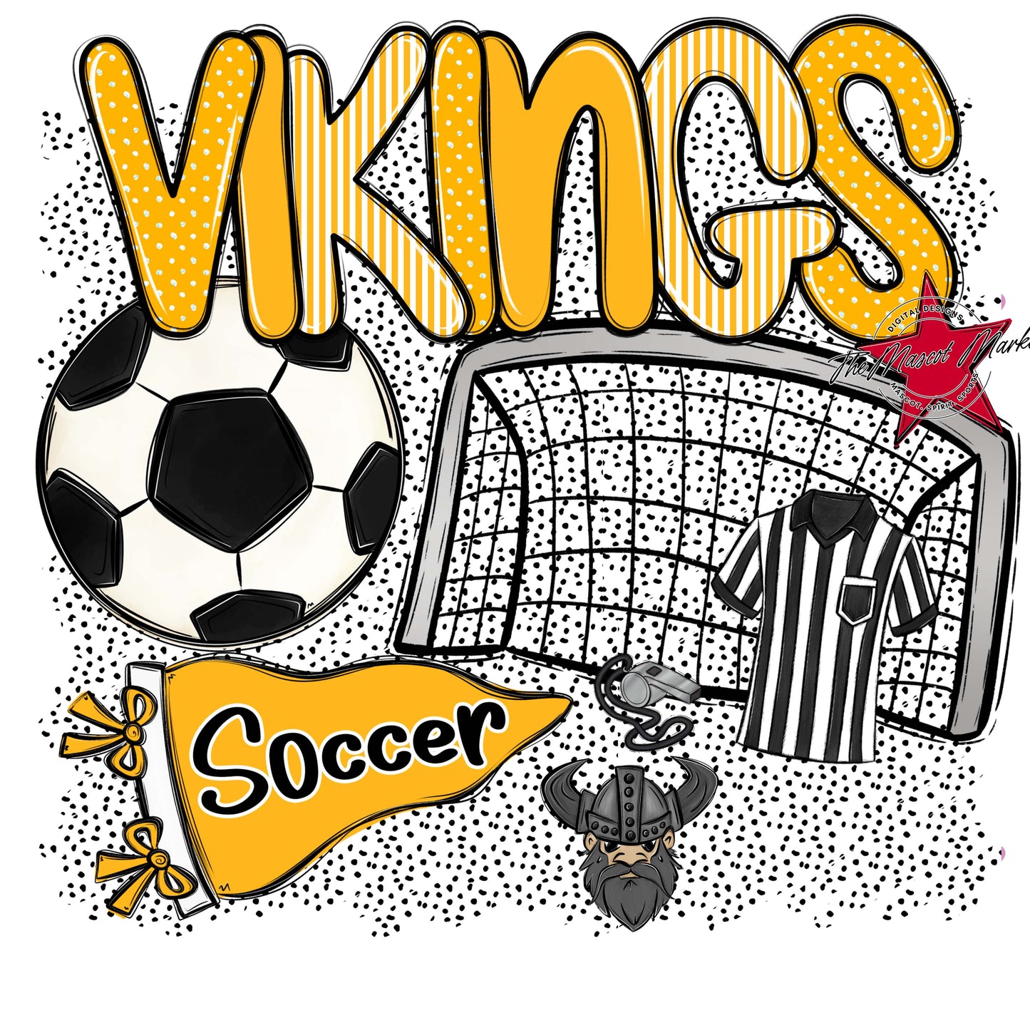 Vikings Soccer Spirit-Yellow