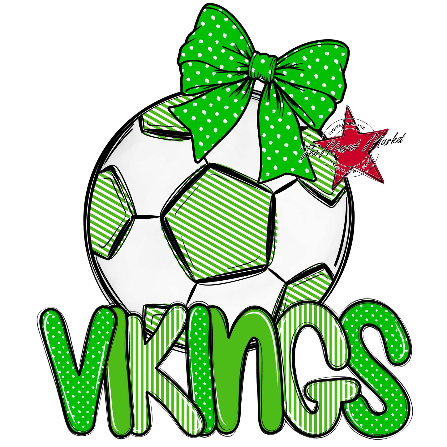 Vikings Soccer Spirit Design-Bright Green