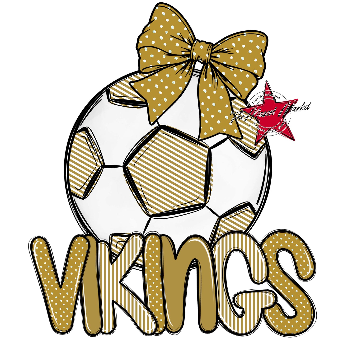 Vikings Soccer Spirit Design-Gold
