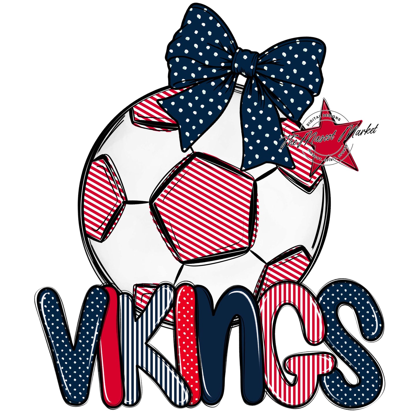 Vikings Soccer Spirit Design-Navy & Red