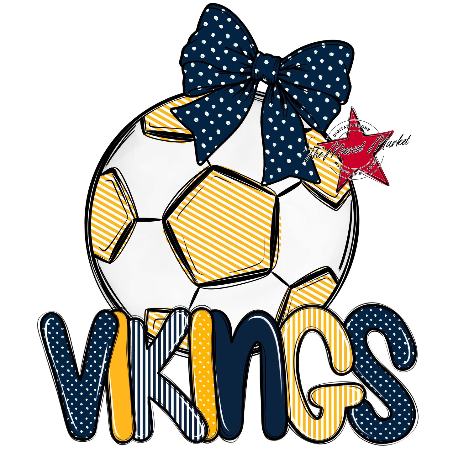 Vikings Soccer Spirit Design-Navy & Yellow