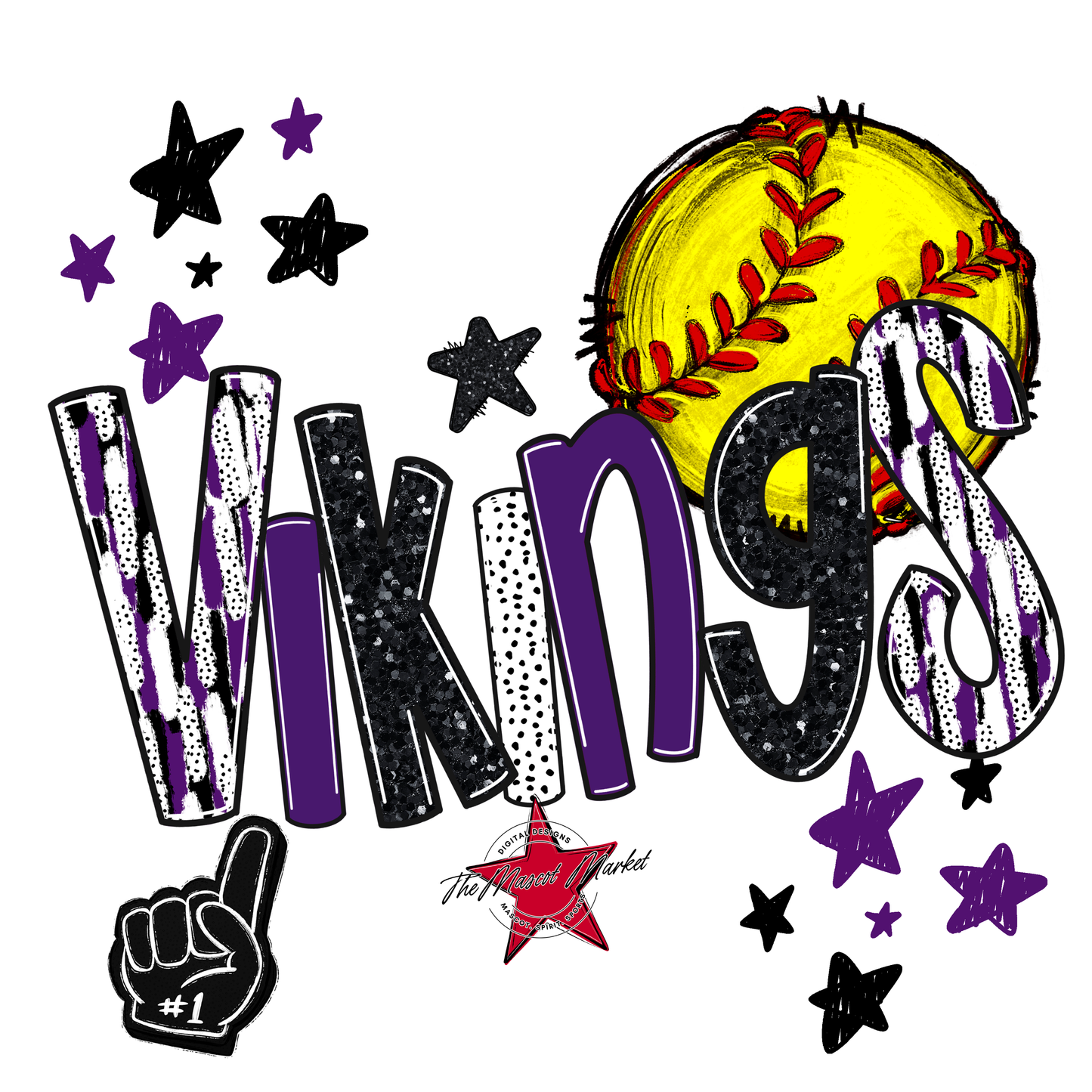 Vikings Softball Scrape-Purple