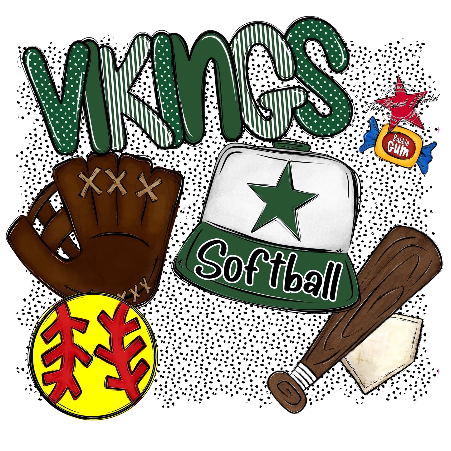 Vikings Softball Spirit-Green
