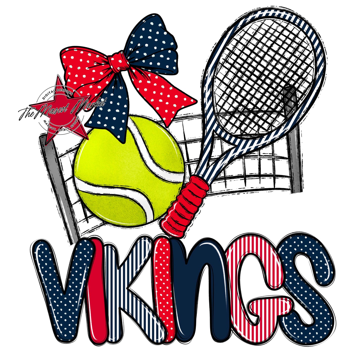 Vikings Tennis Spirit Design-Navy & Red