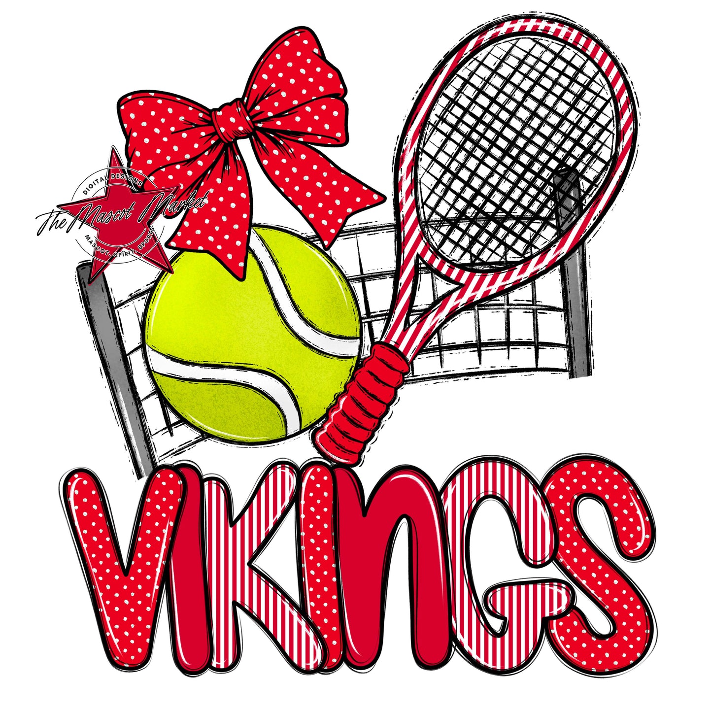 Vikings Tennis Spirit Design-Red