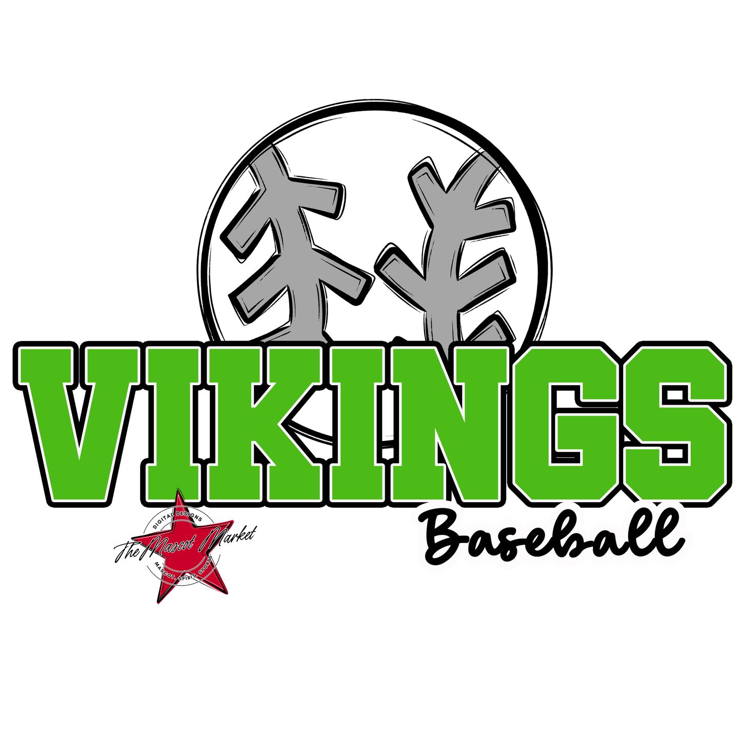 Vikings Varsity Baseball-Bright Green