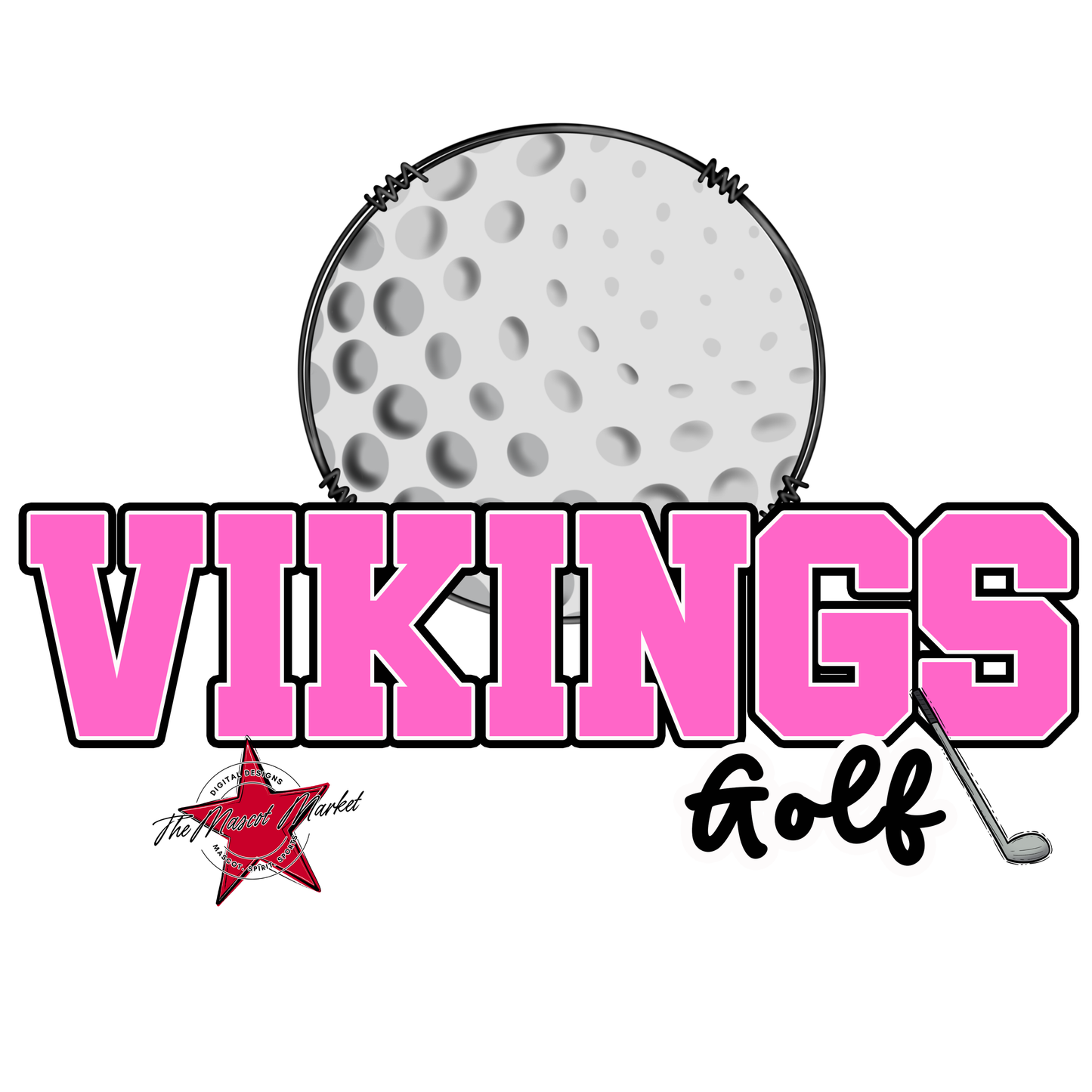 Vikings Varsity Golf-Baby Pink