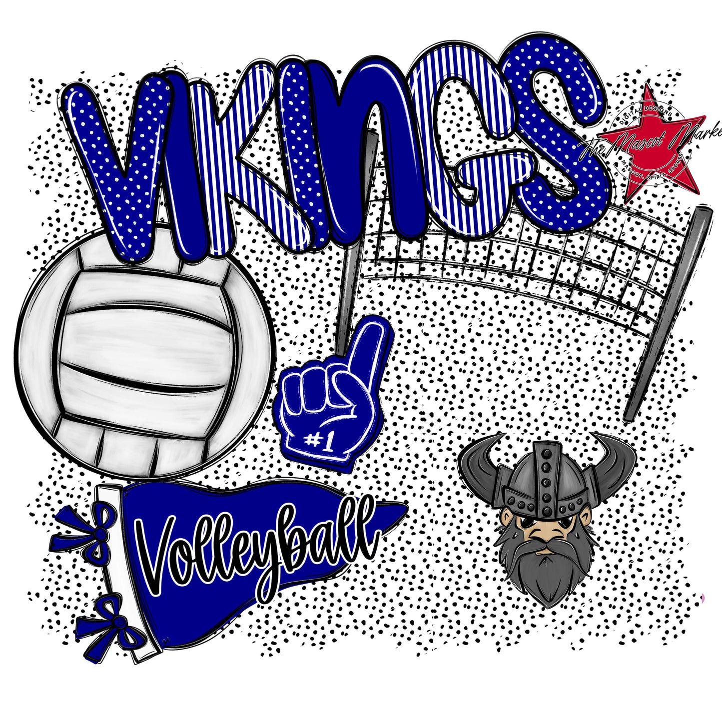 Vikings Volleyball Spirit-Blue