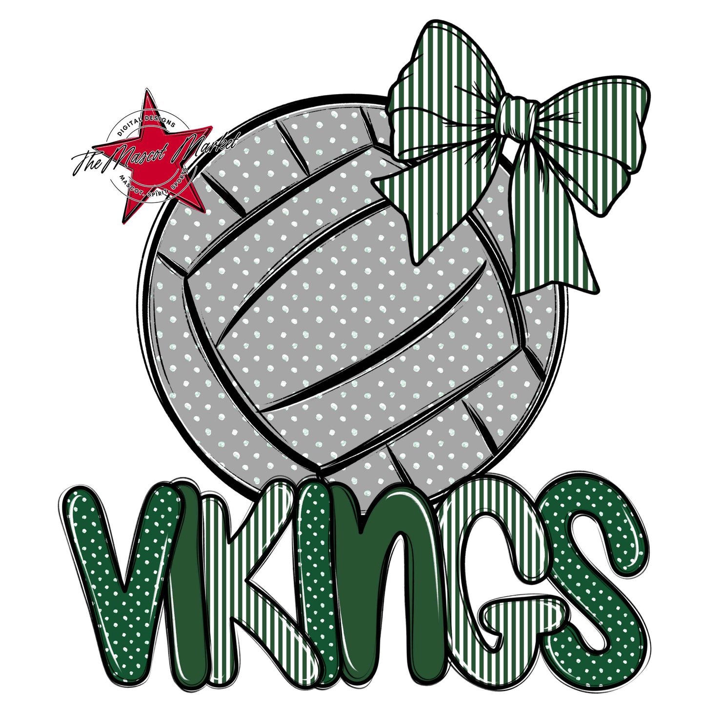 Vikings Volleyball Spirit Design-Green