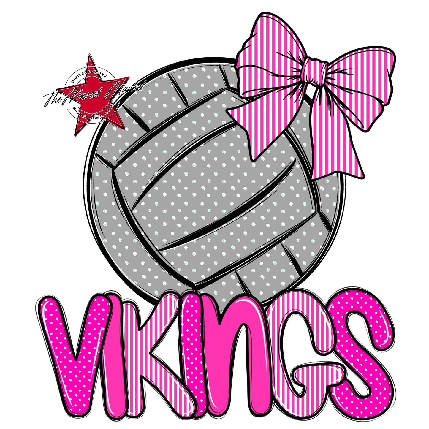 Vikings Volleyball Spirit Design-Pink