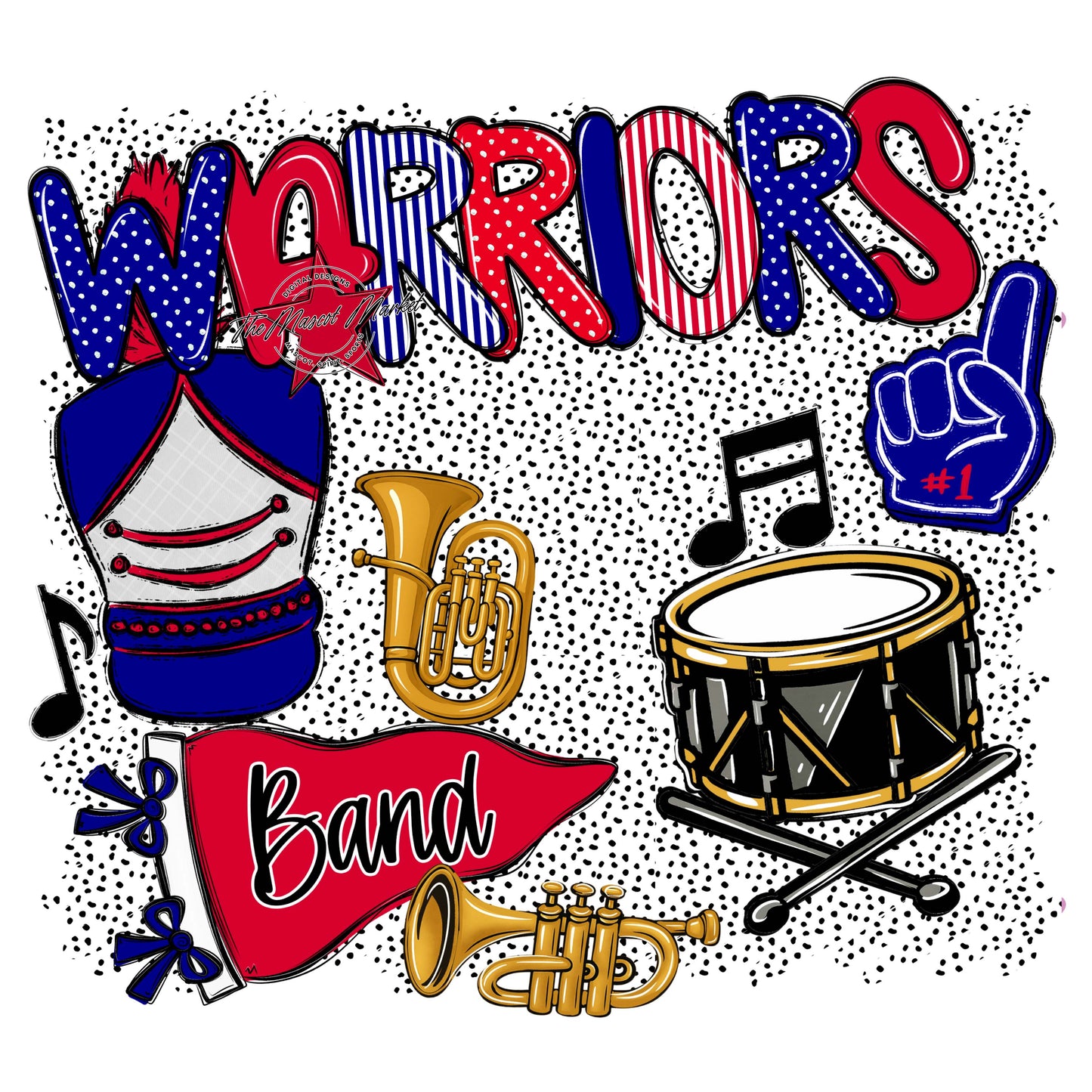 Warriors Band Spirit-Blue & Red