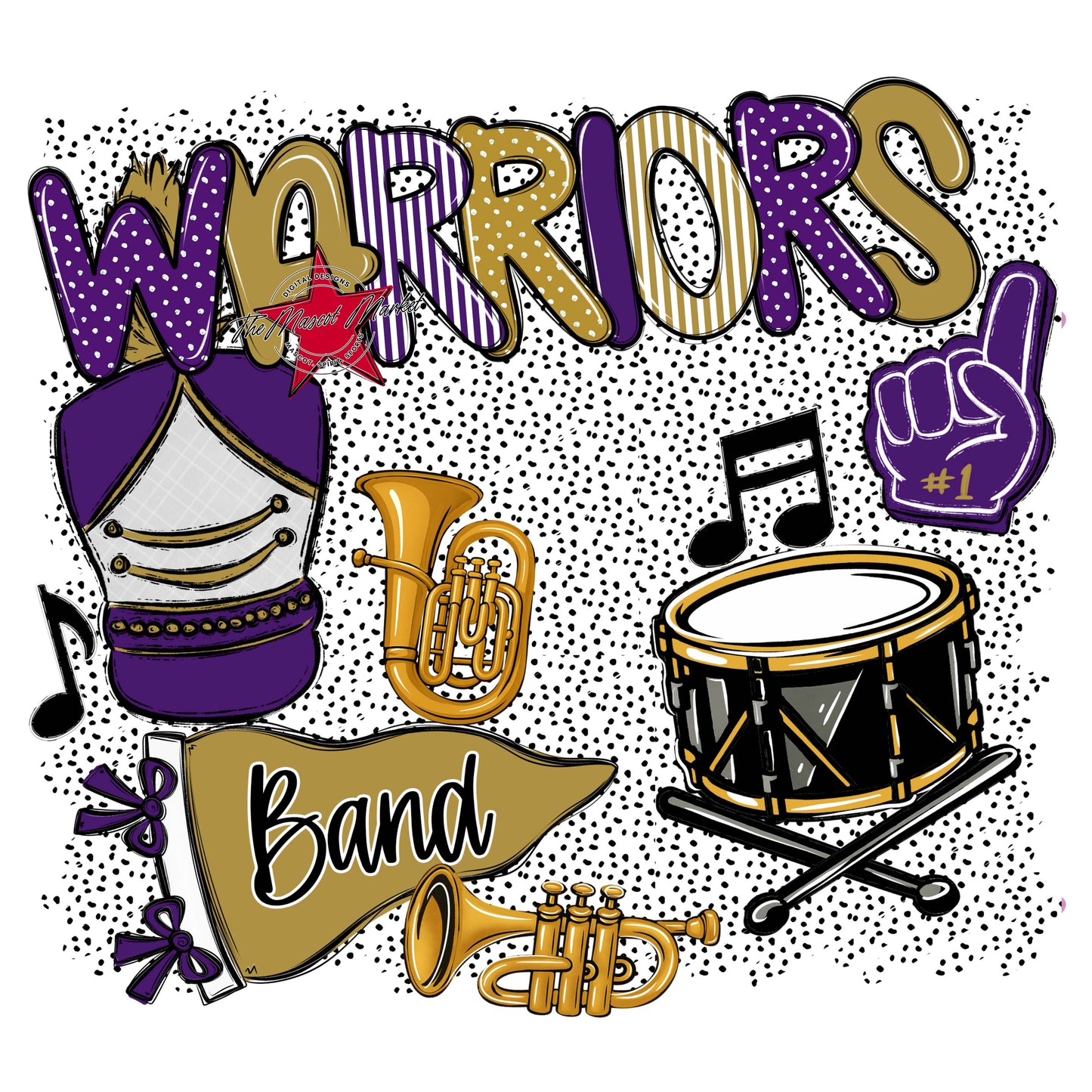Warriors Band Spirit-Purple & Gold