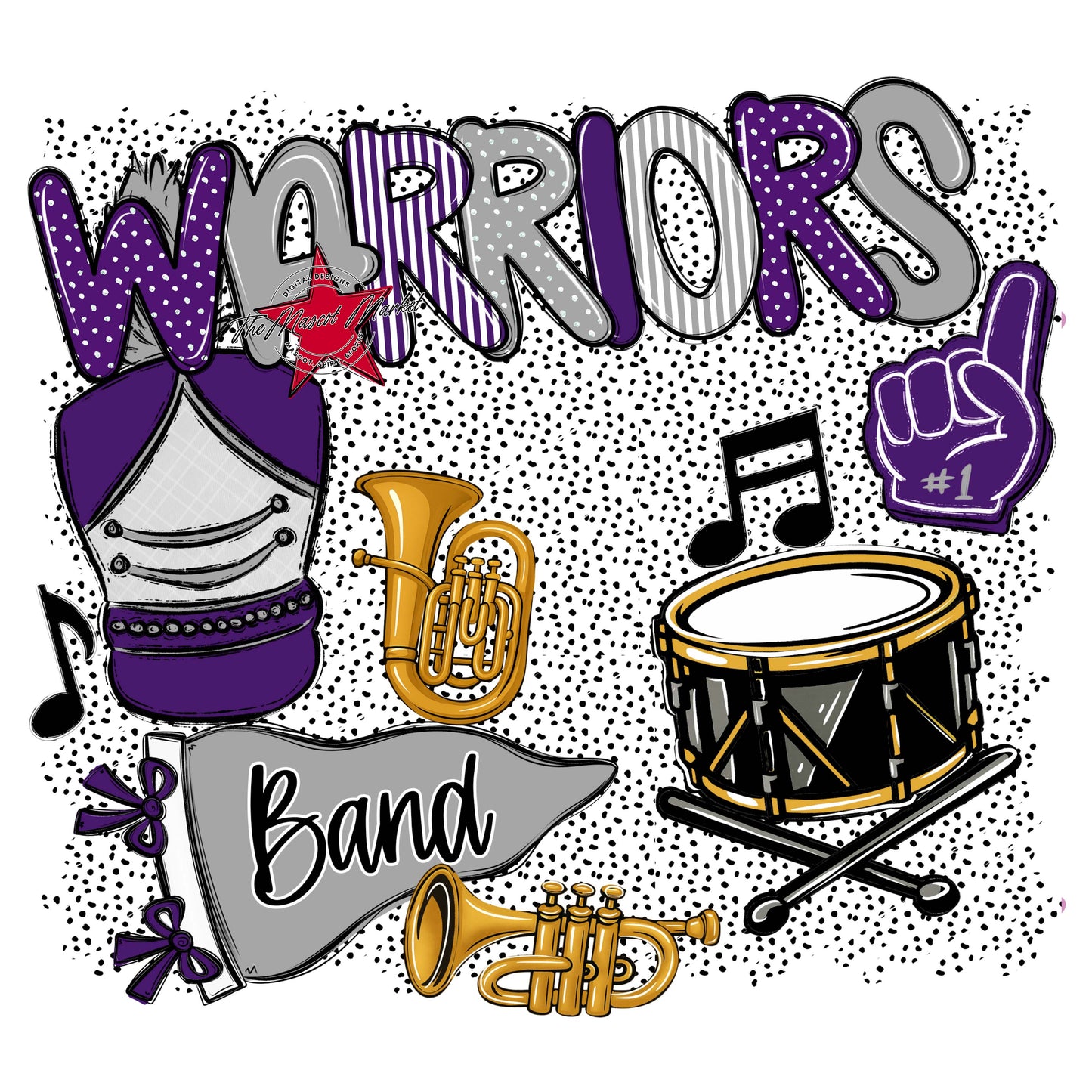 Warriors Band Spirit-Purple & Grey