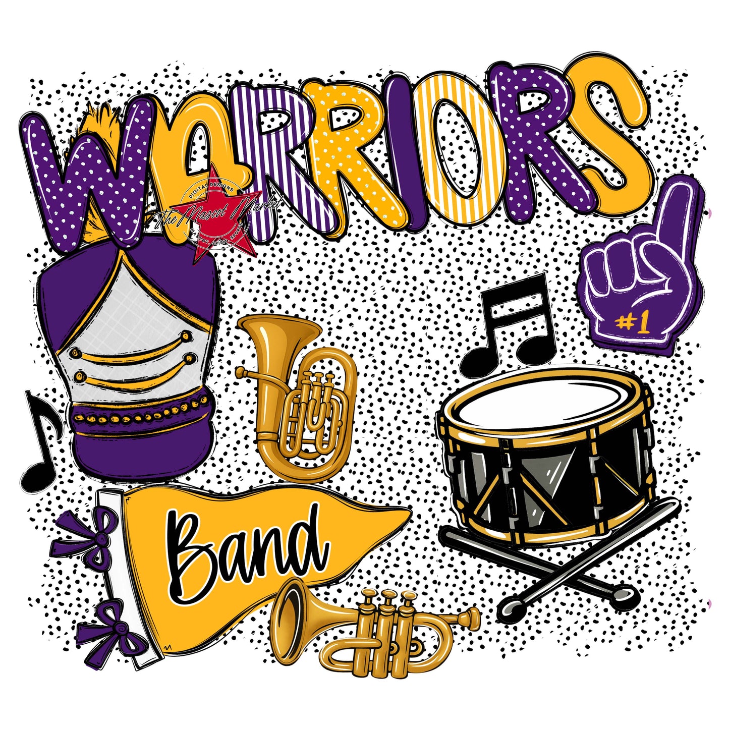 Warriors Band Spirit-Purple & Yellow