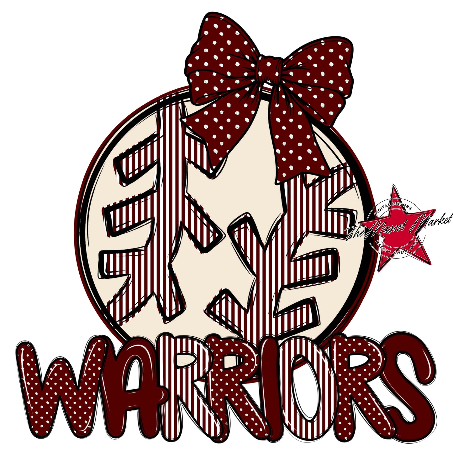 Warriors Baseball-Softball Spirit Design-Maroon