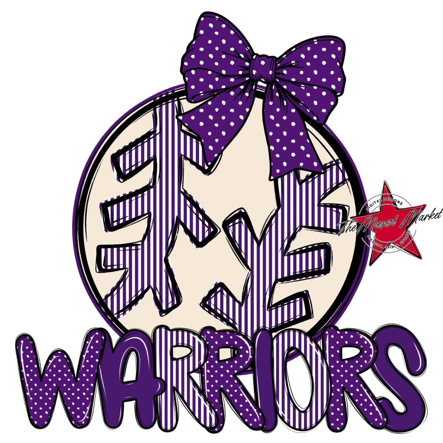 Warriors Baseball-Softball Spirit Design-Purple