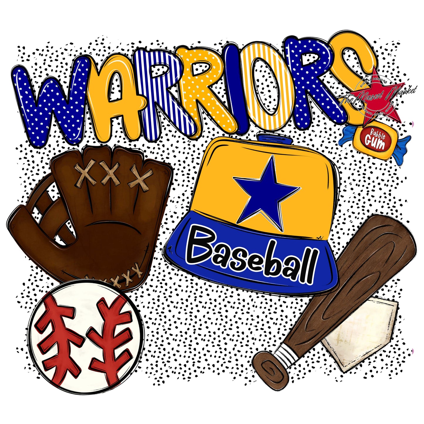 Warriors Baseball Spirit-Blue & Yellow