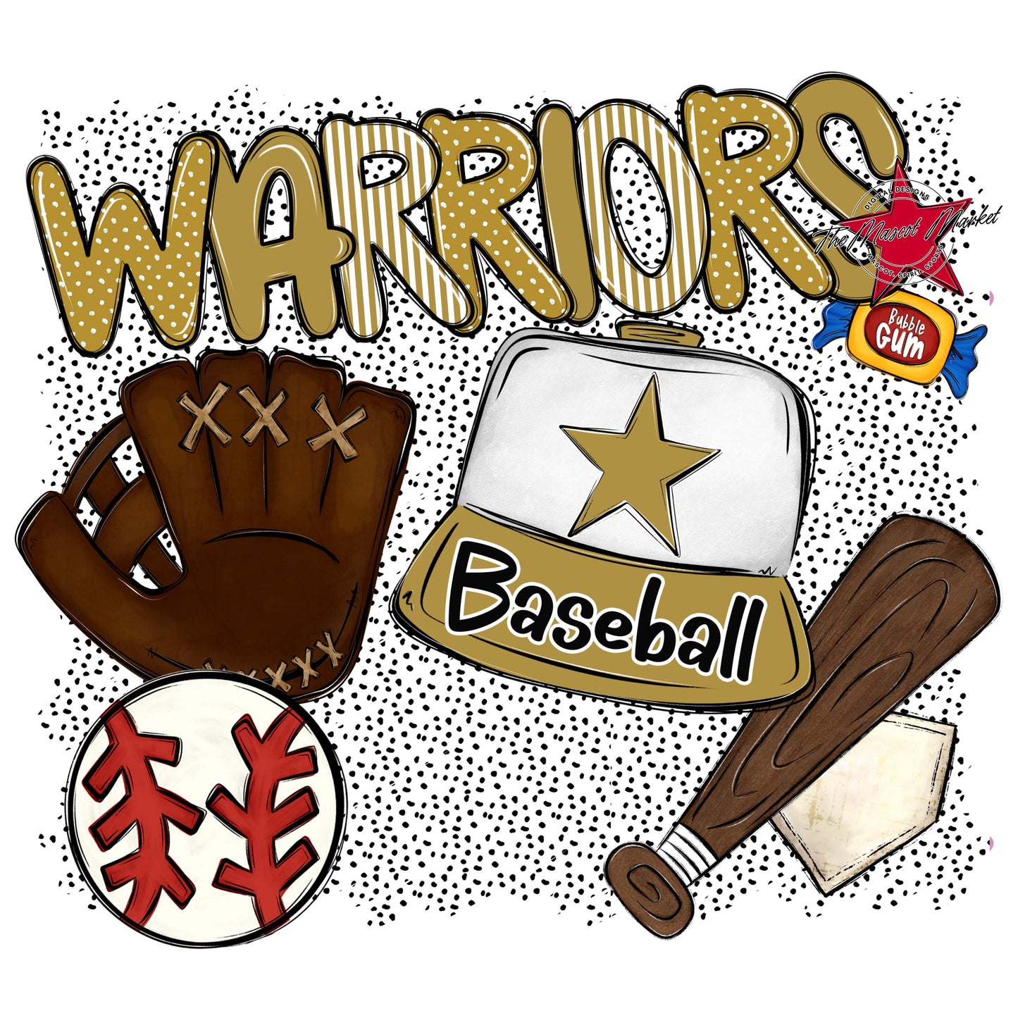 Warriors Baseball Spirit-Gold
