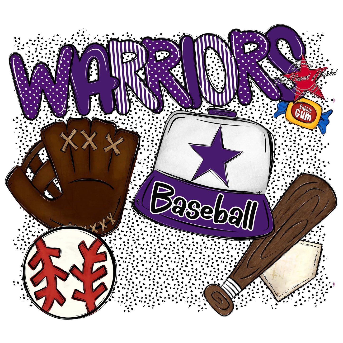 Warriors Baseball Spirit-Purple