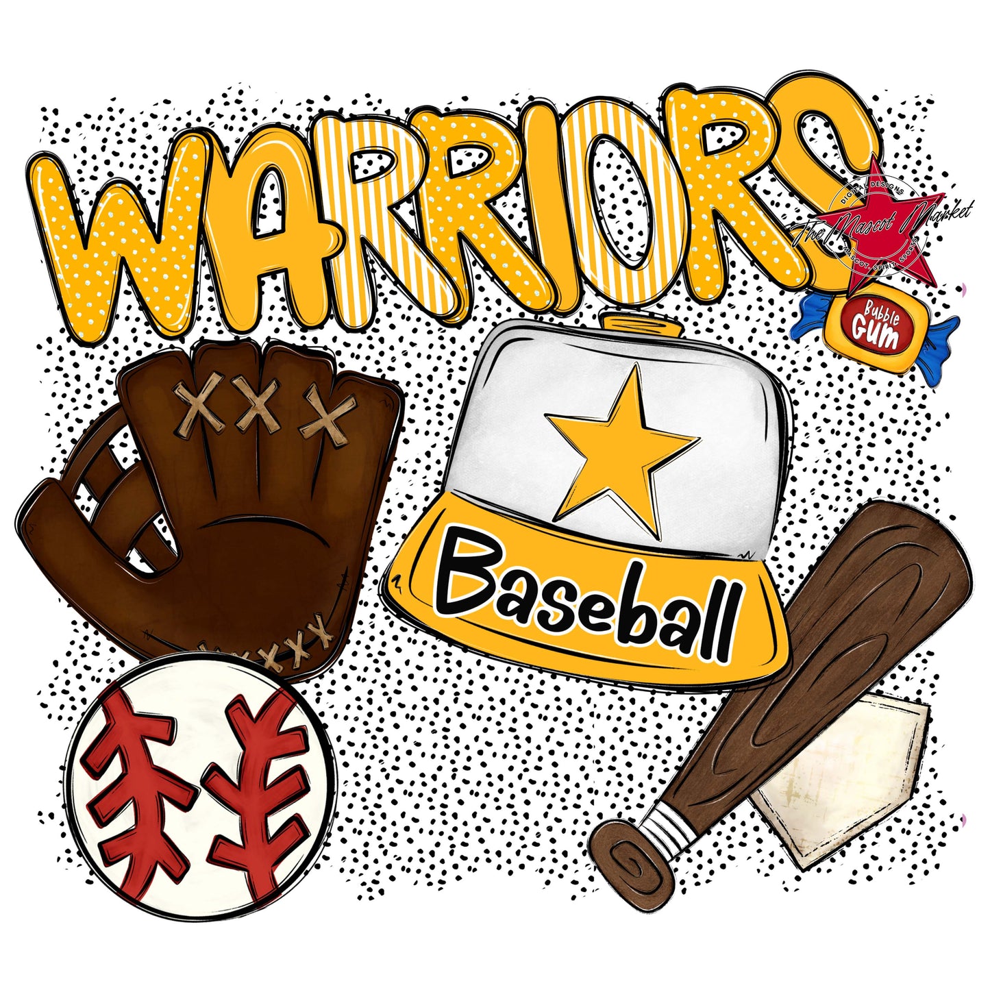Warriors Baseball Spirit-Yellow