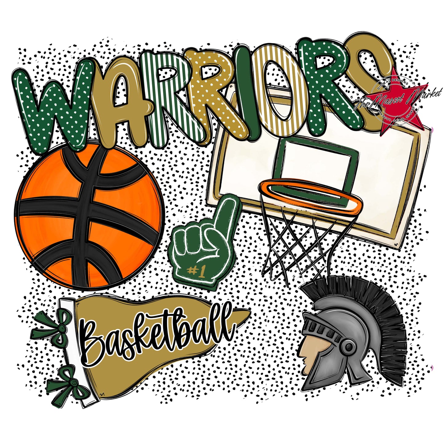 Warriors Basketball Spirit-Green & Gold