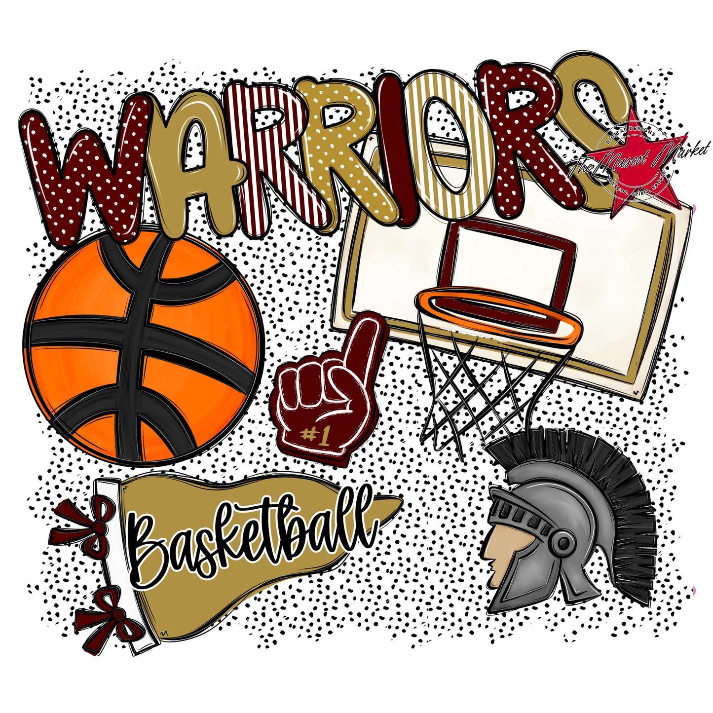 Warriors Basketball Spirit-Maroon & Gold
