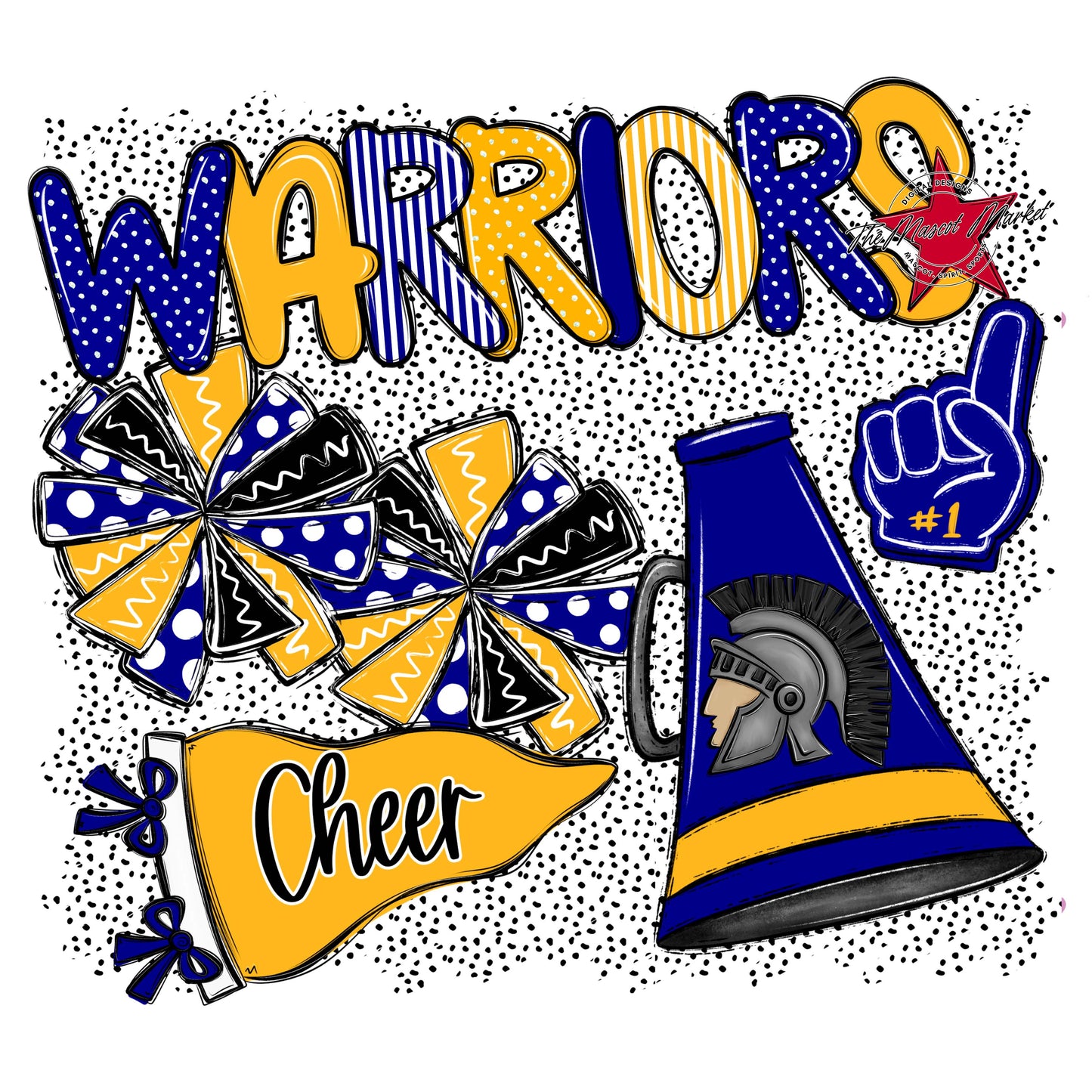 Warriors Cheer Spirit-Blue & Yellow
