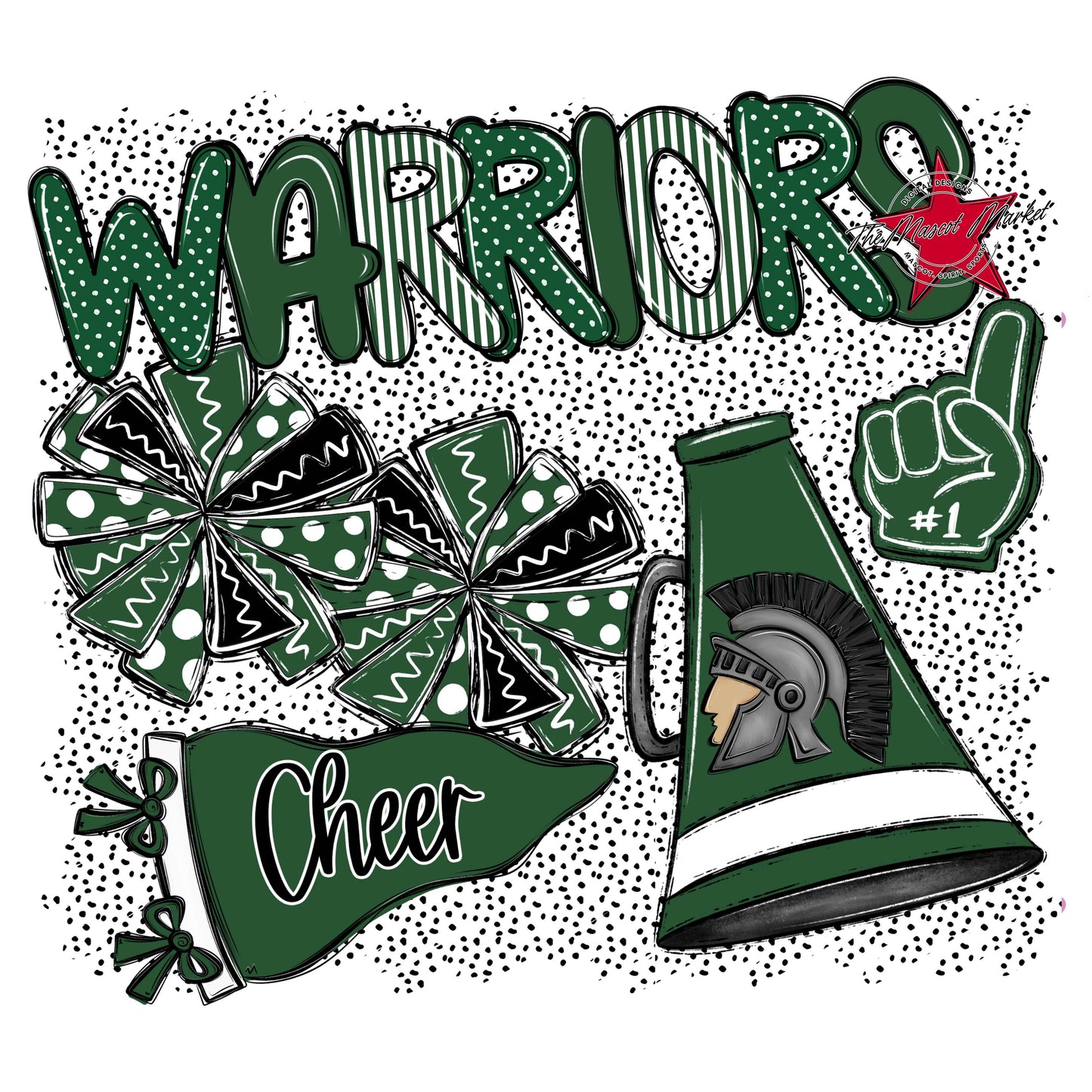 Warriors Cheer Spirit-Green