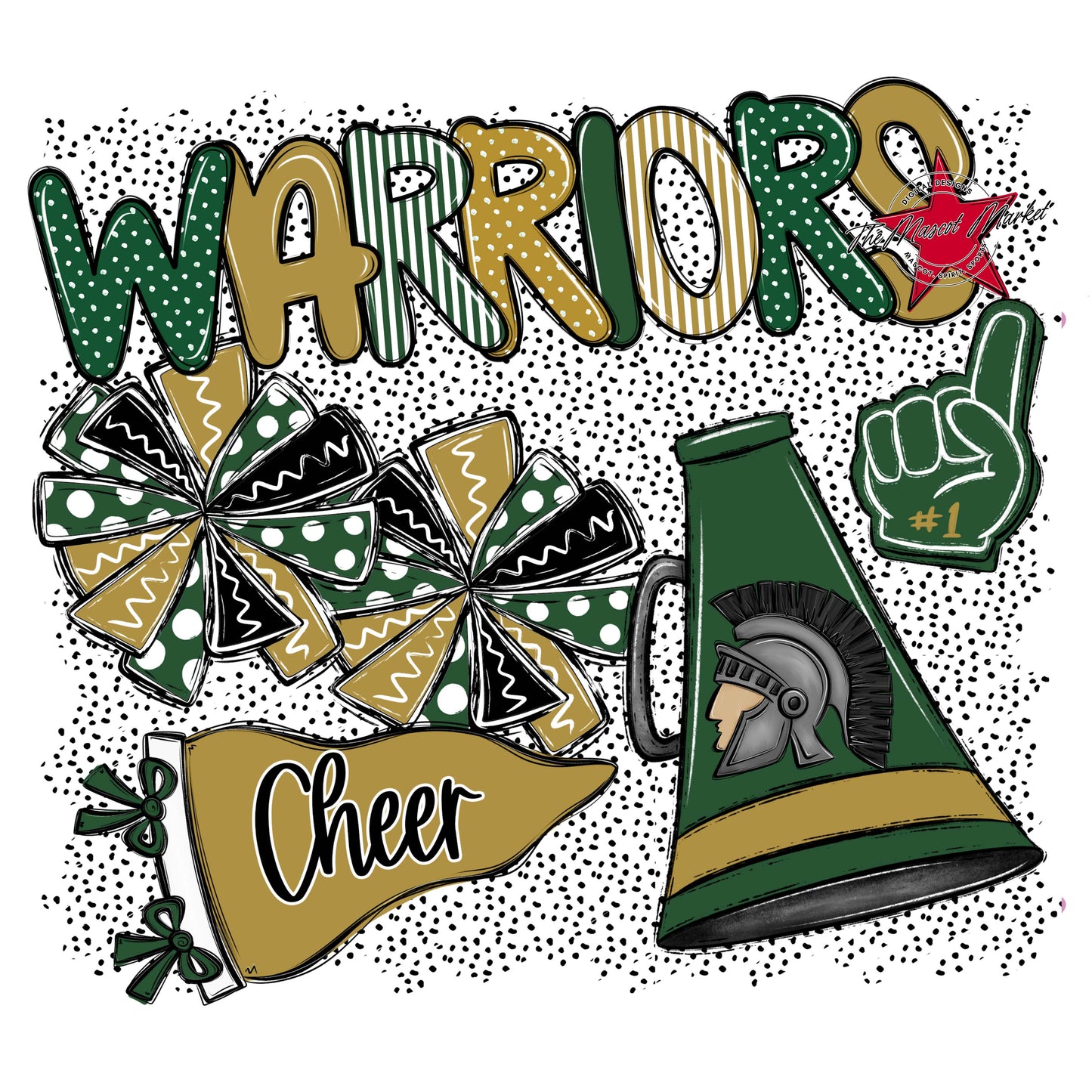Warriors Cheer Spirit-Green & Gold
