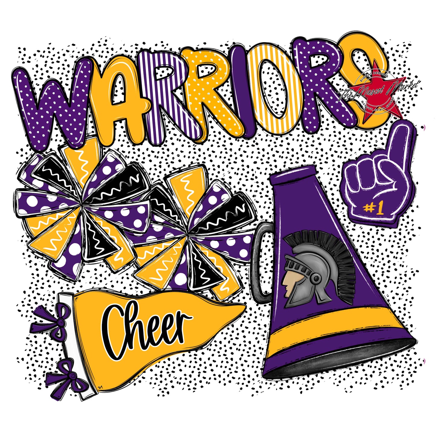 Warriors Cheer Spirit-Purple & Yellow