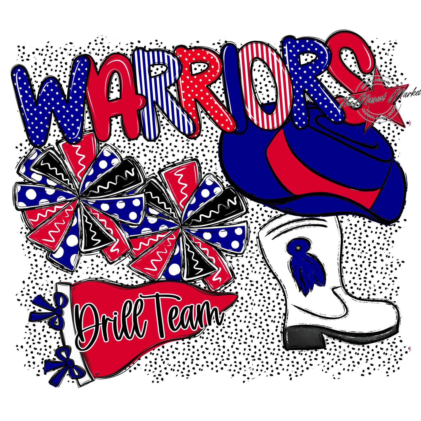 Warriors Drillteam Spirit-Blue & Red