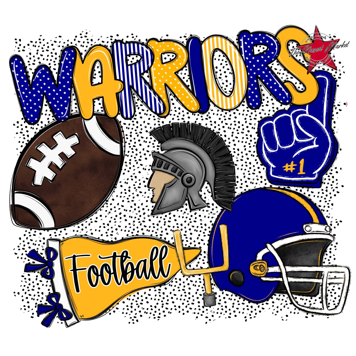 Warriors Football Spirit-Blue & Yellow