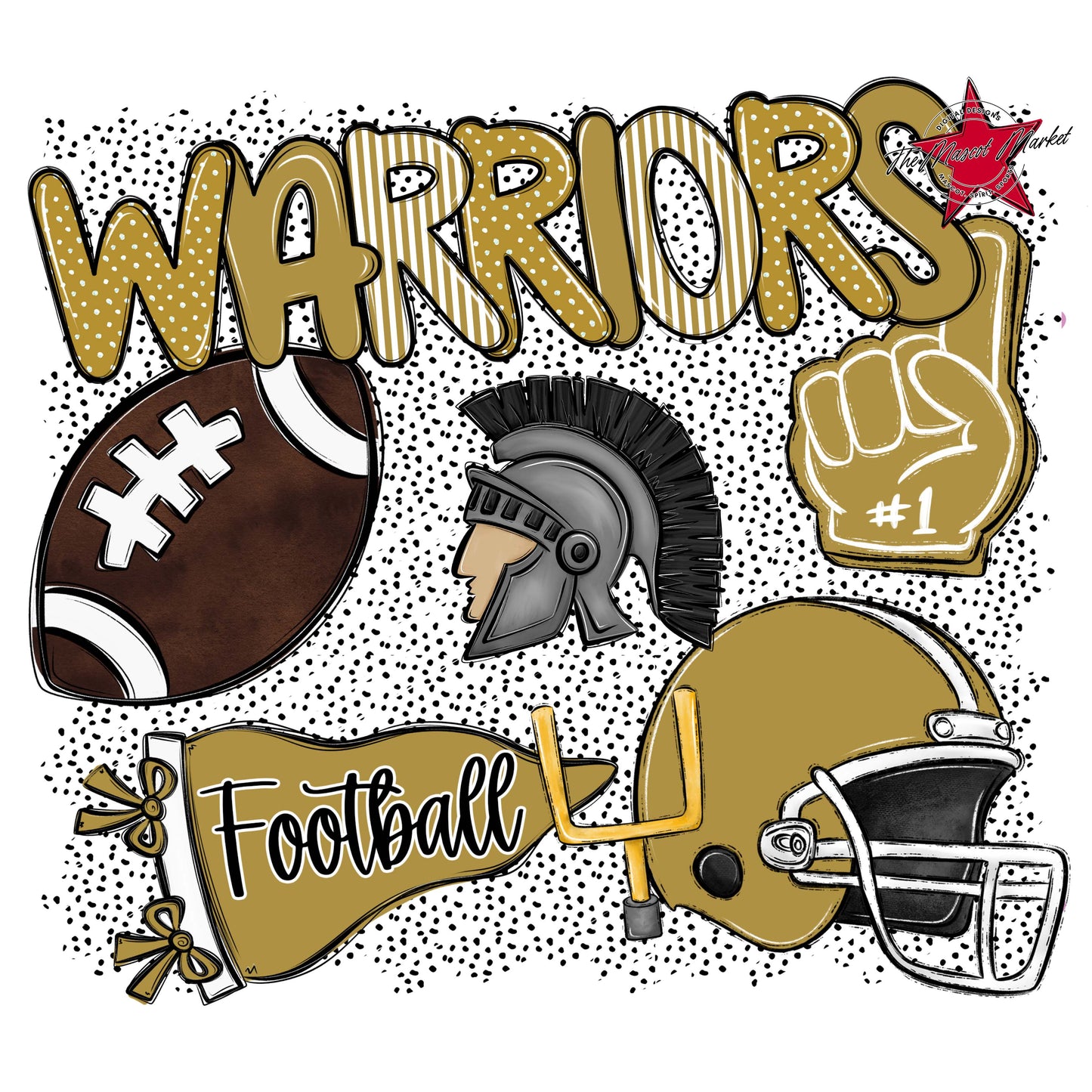 Warriors Football Spirit-Gold