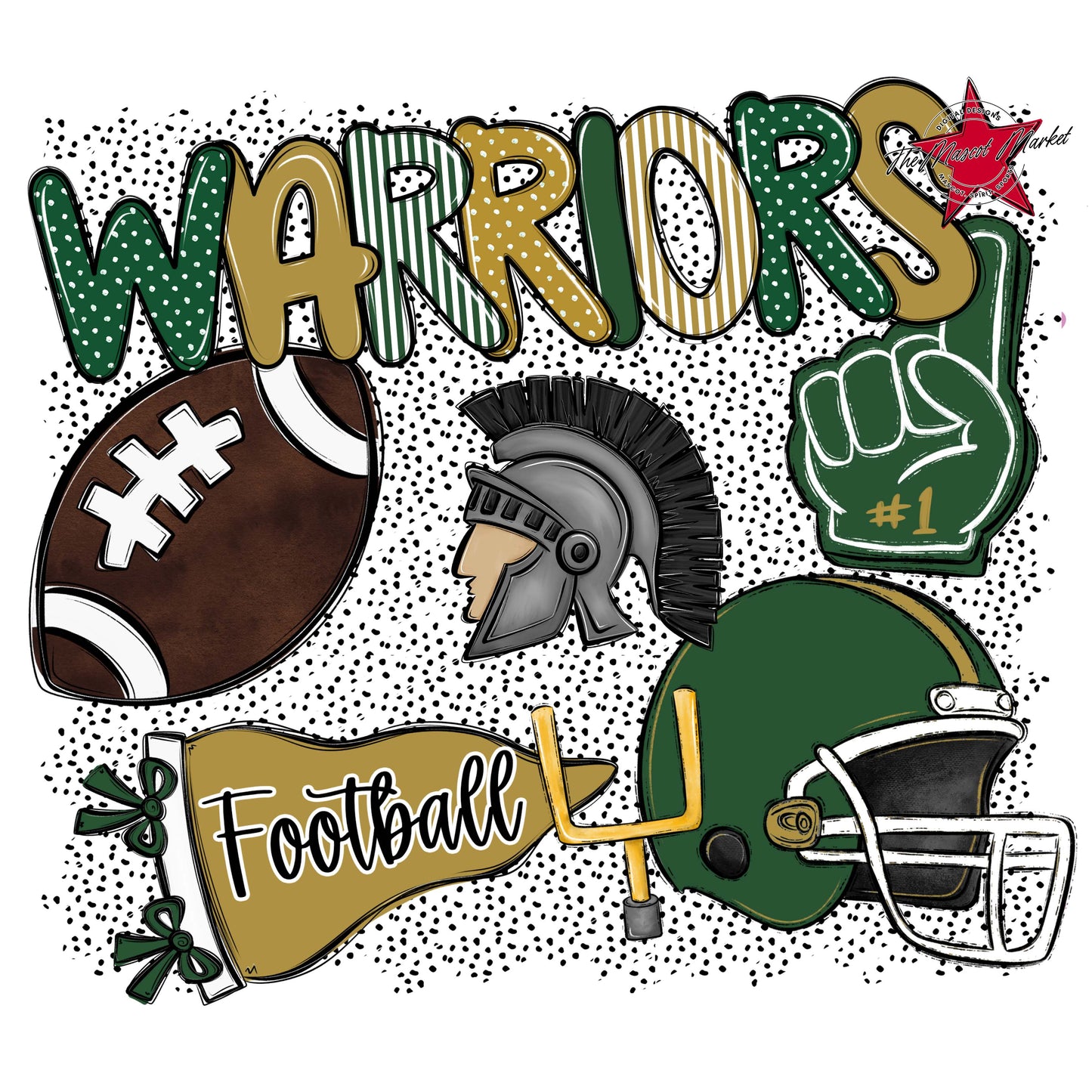 Warriors Football Spirit-Green & Gold