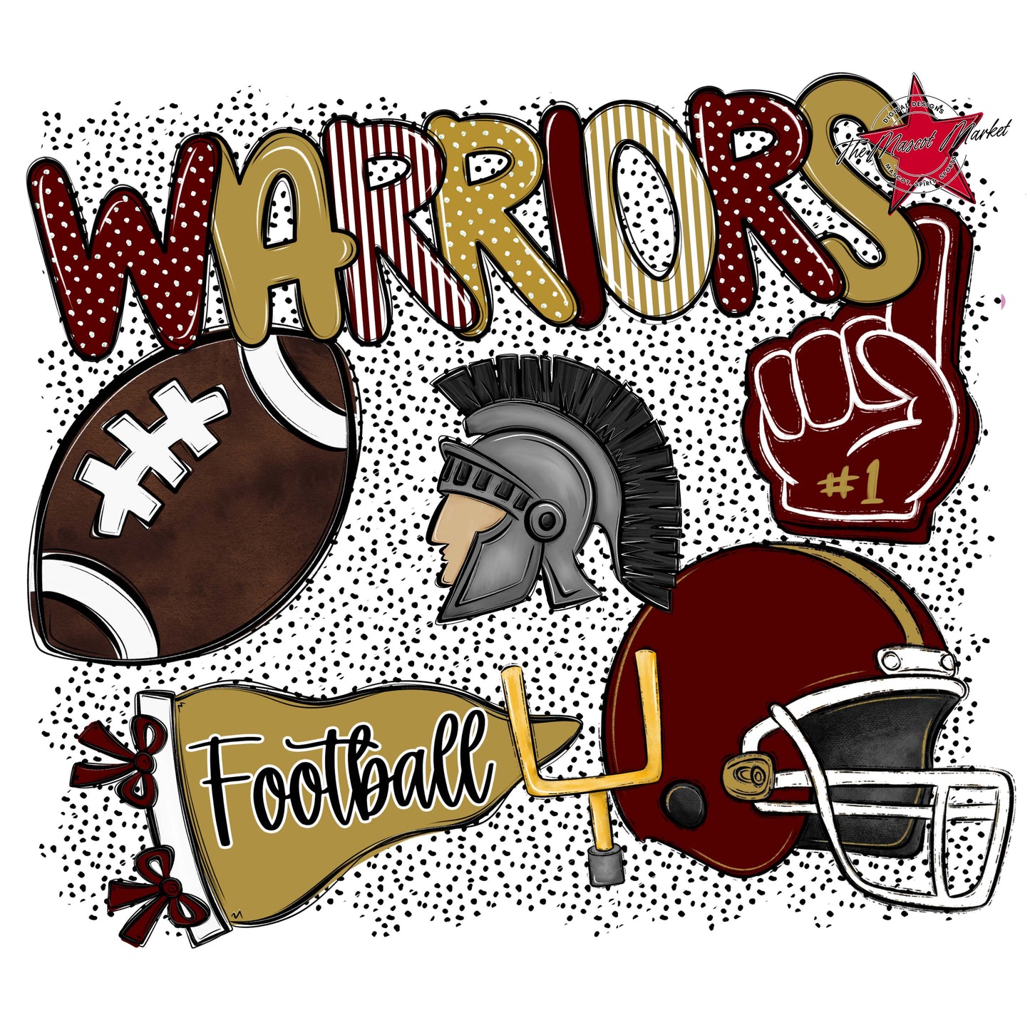 Warriors Football Spirit-Maroon & Gold