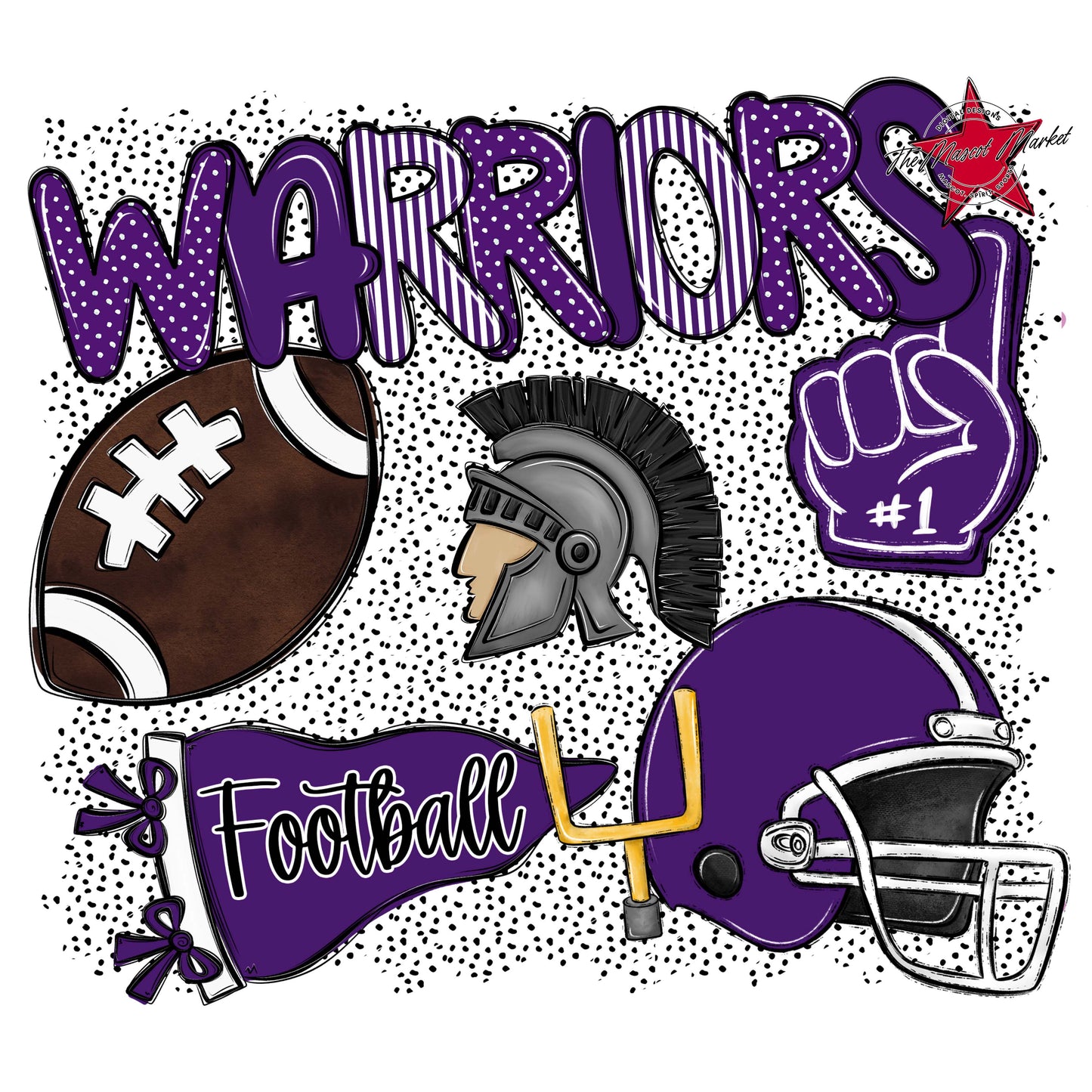 Warriors Football Spirit-Purple