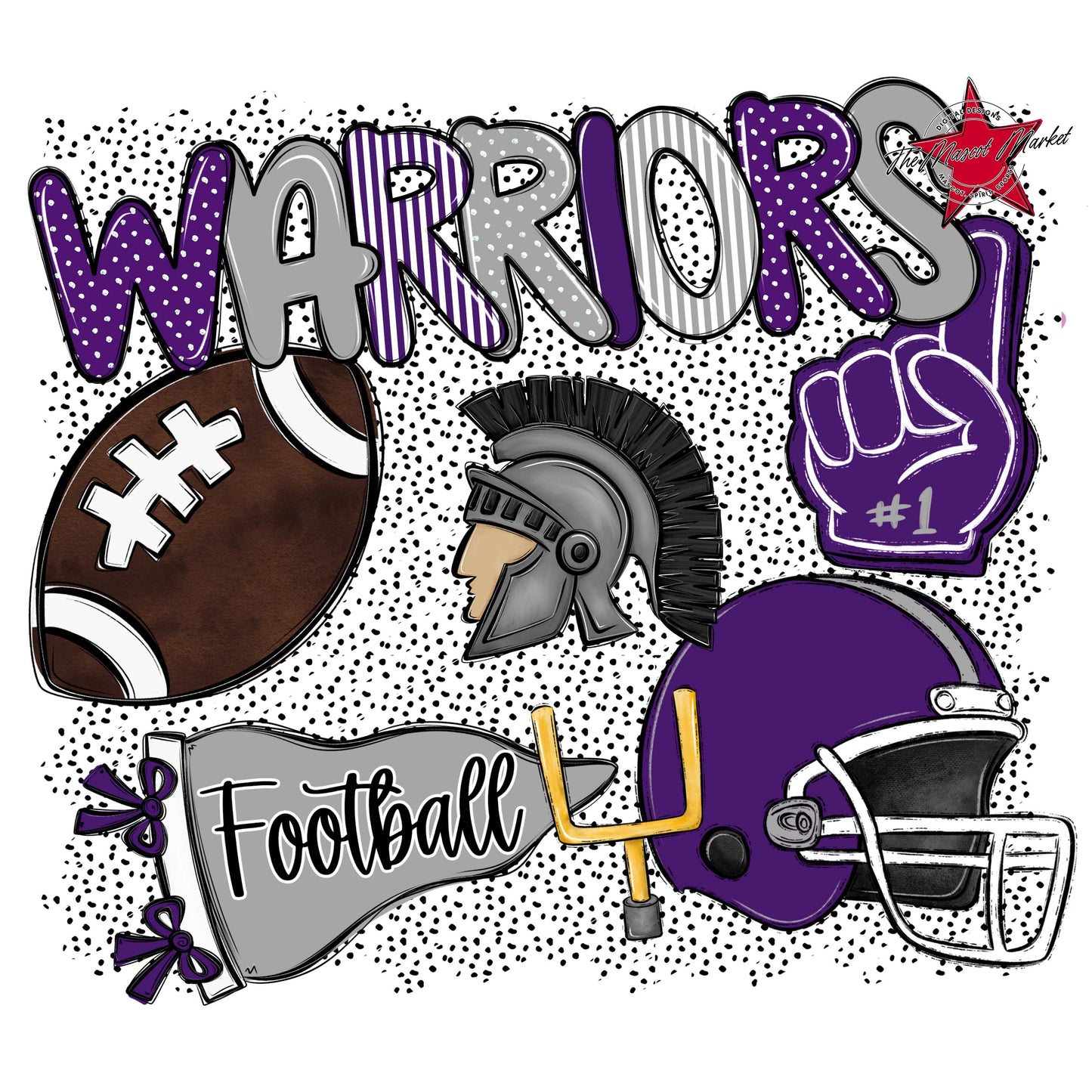 Warriors Football Spirit-Purple & Grey