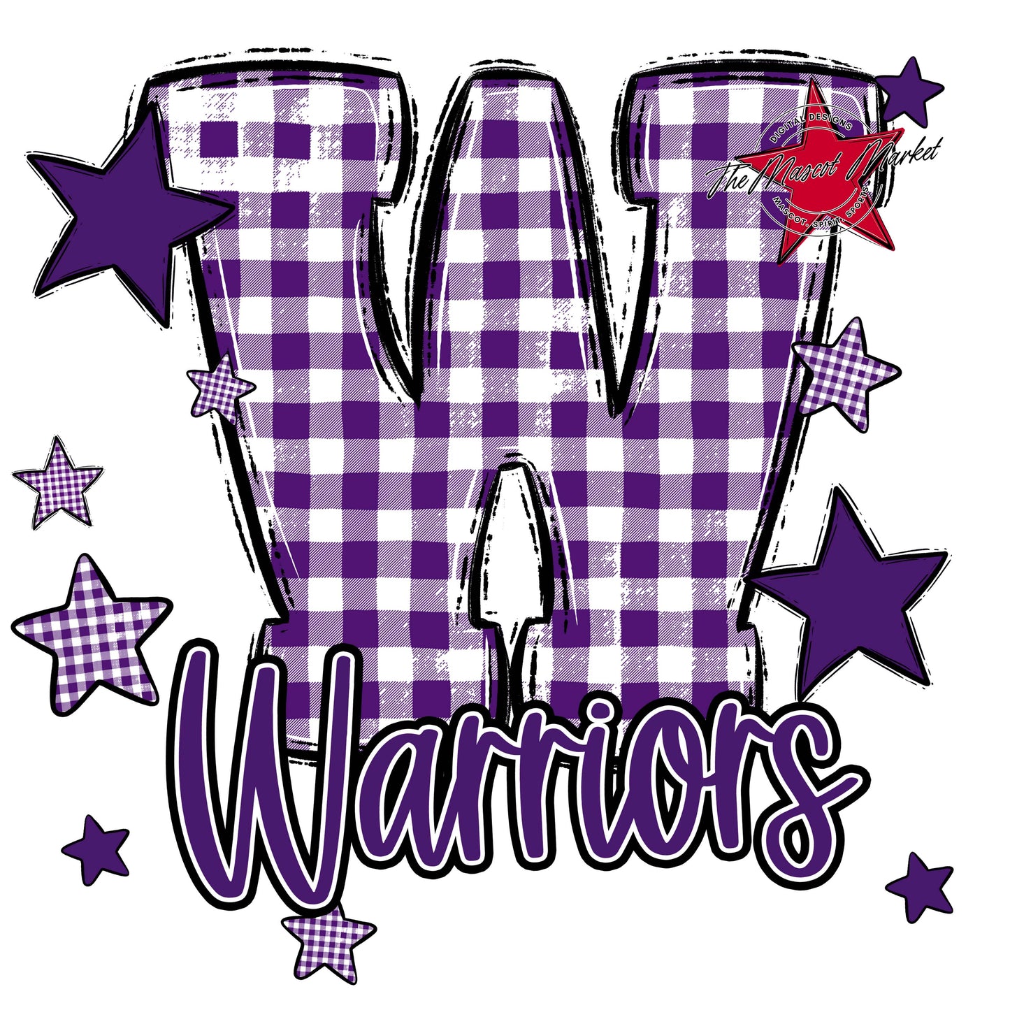 Warriors Plaid Star Design-Purple