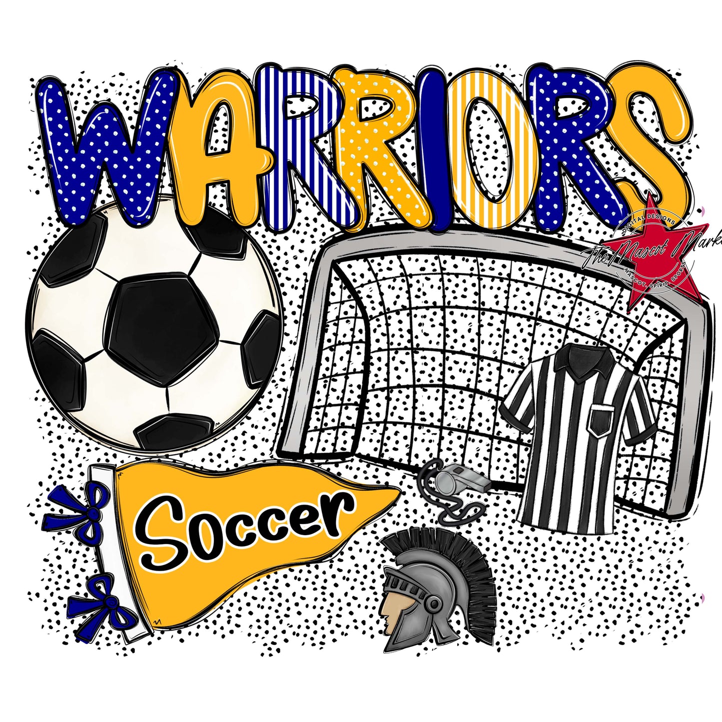 Warriors Soccer Spirit-Blue & Yellow
