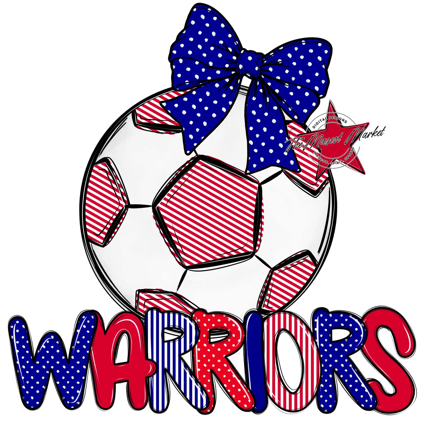 Warriors Soccer Spirit Design-Blue & Red