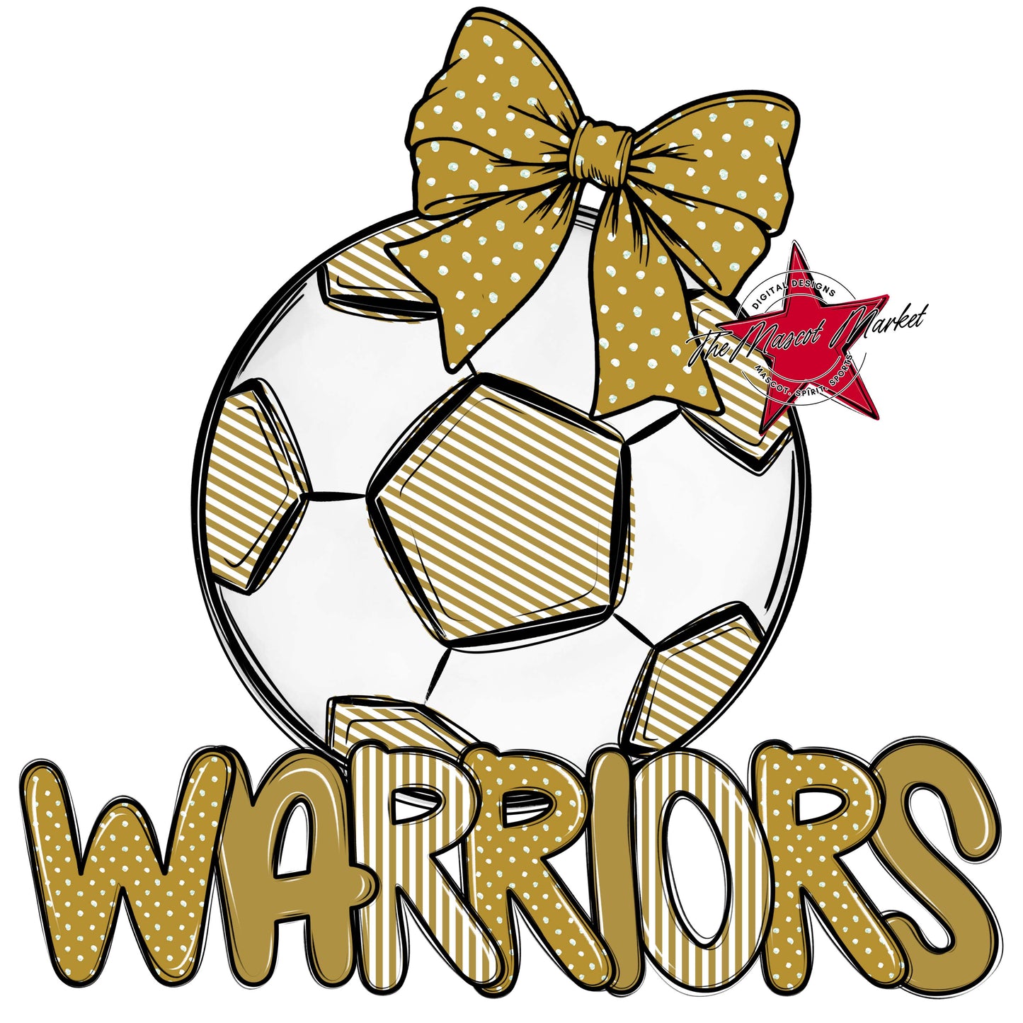 Warriors Soccer Spirit Design-Gold