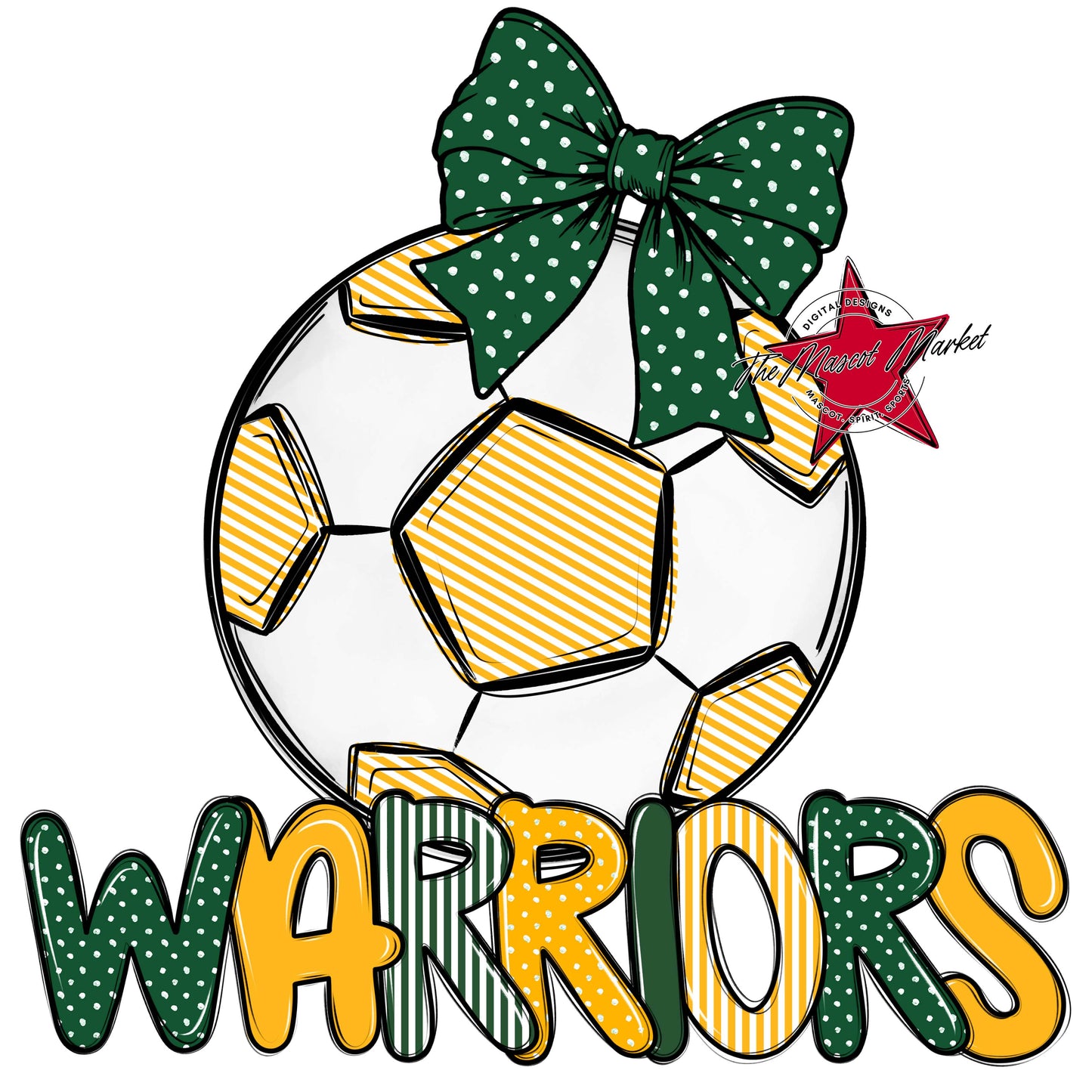 Warriors Soccer Spirit Design-Green & Yellow