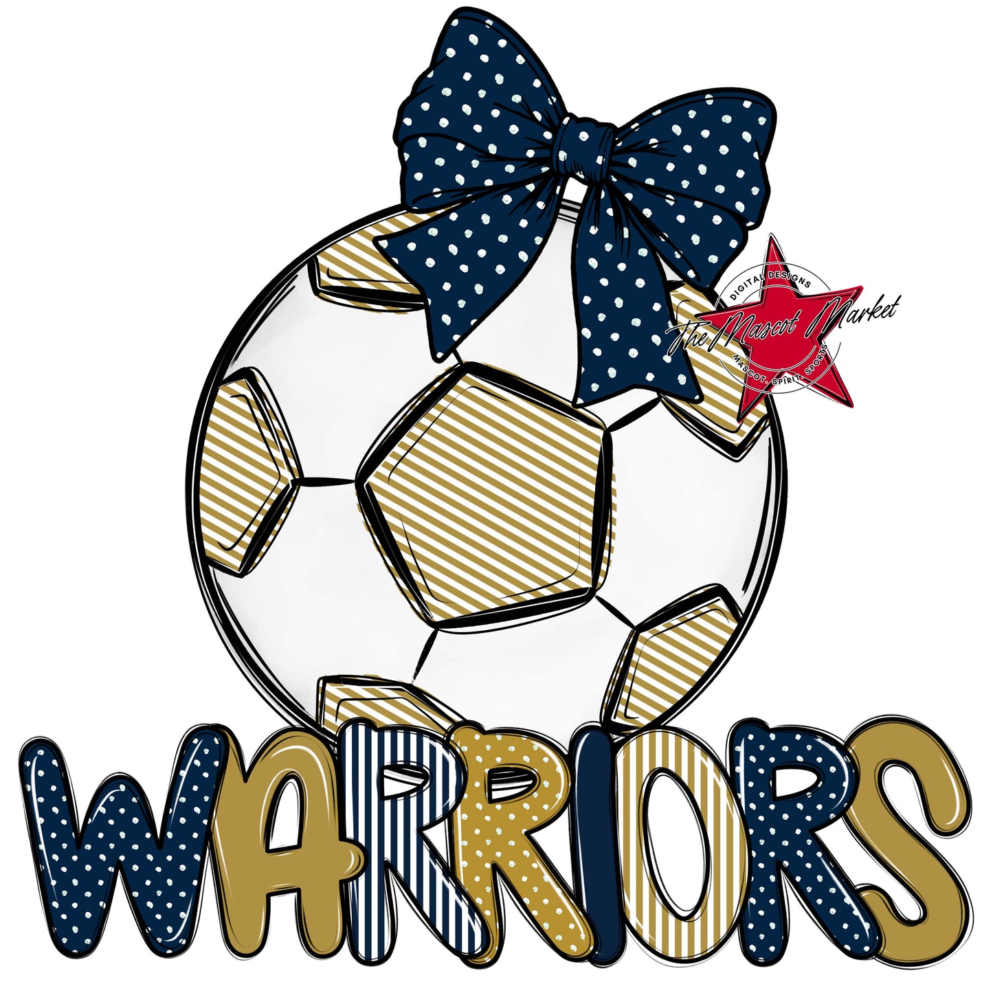 Warriors Soccer Spirit Design-Navy & Gold