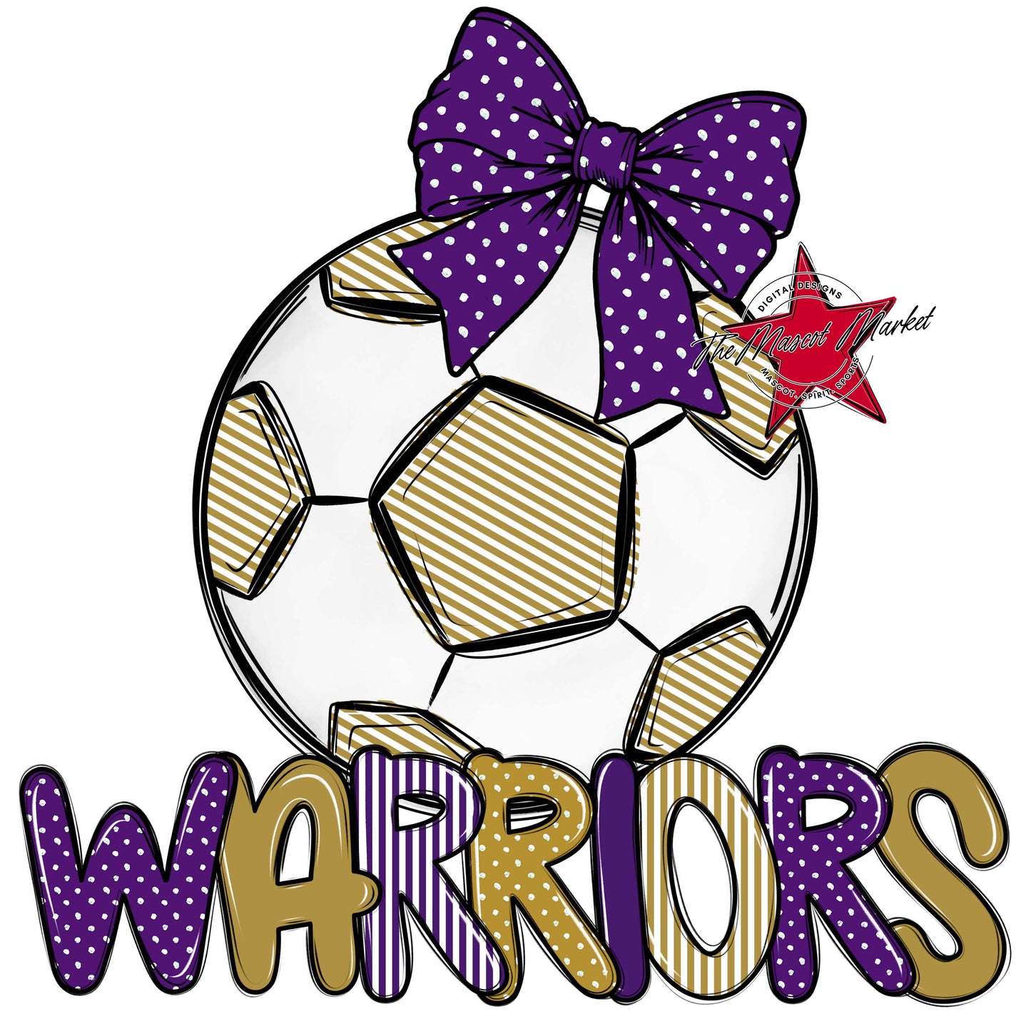 Warriors Soccer Spirit Design-Purple & Gold