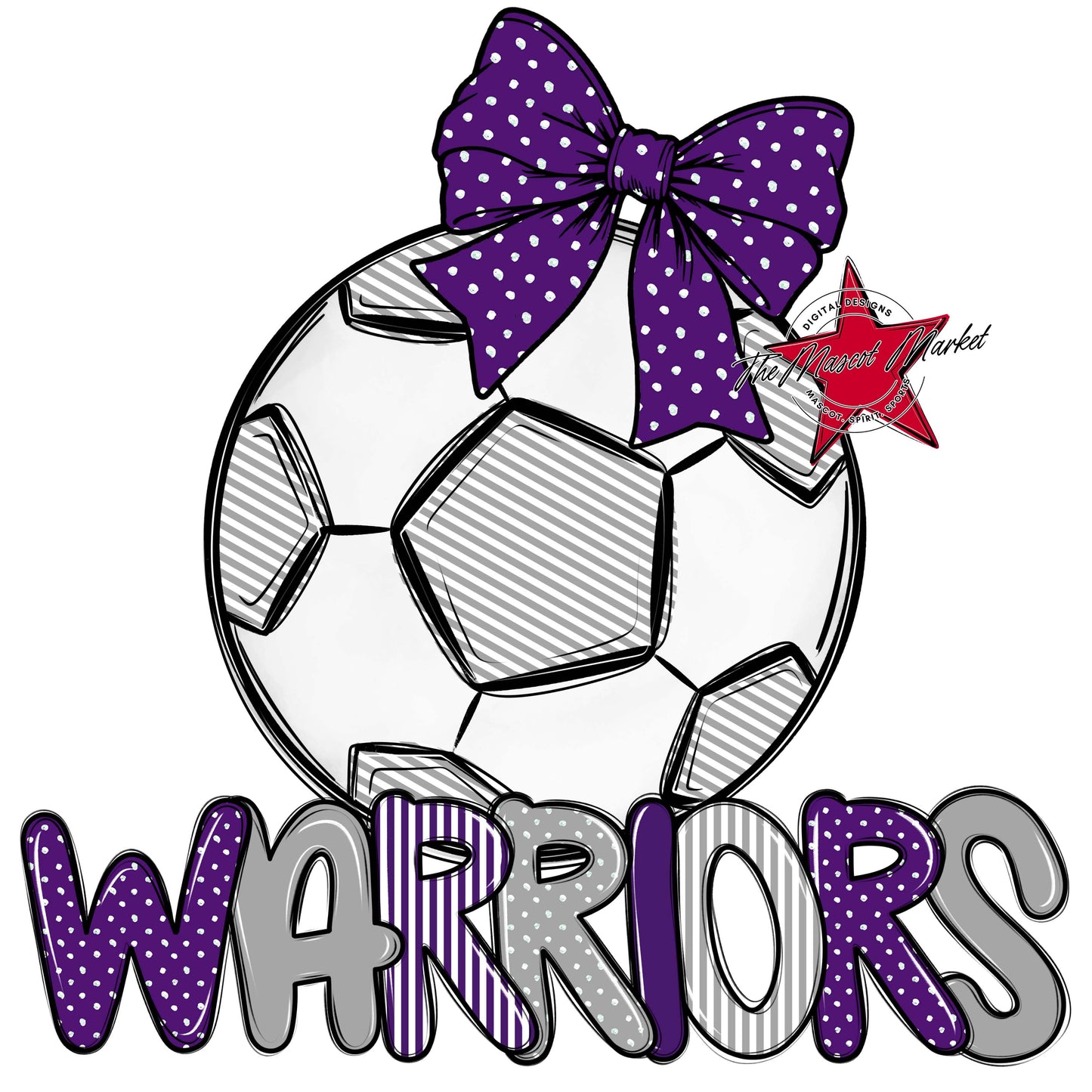 Warriors Soccer Spirit Design-Purple & Grey